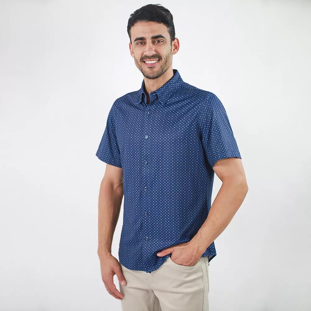 Men's JACHS NY Short Sleeve 4-Way Stretch Knit Performance Shirt,  Product Image