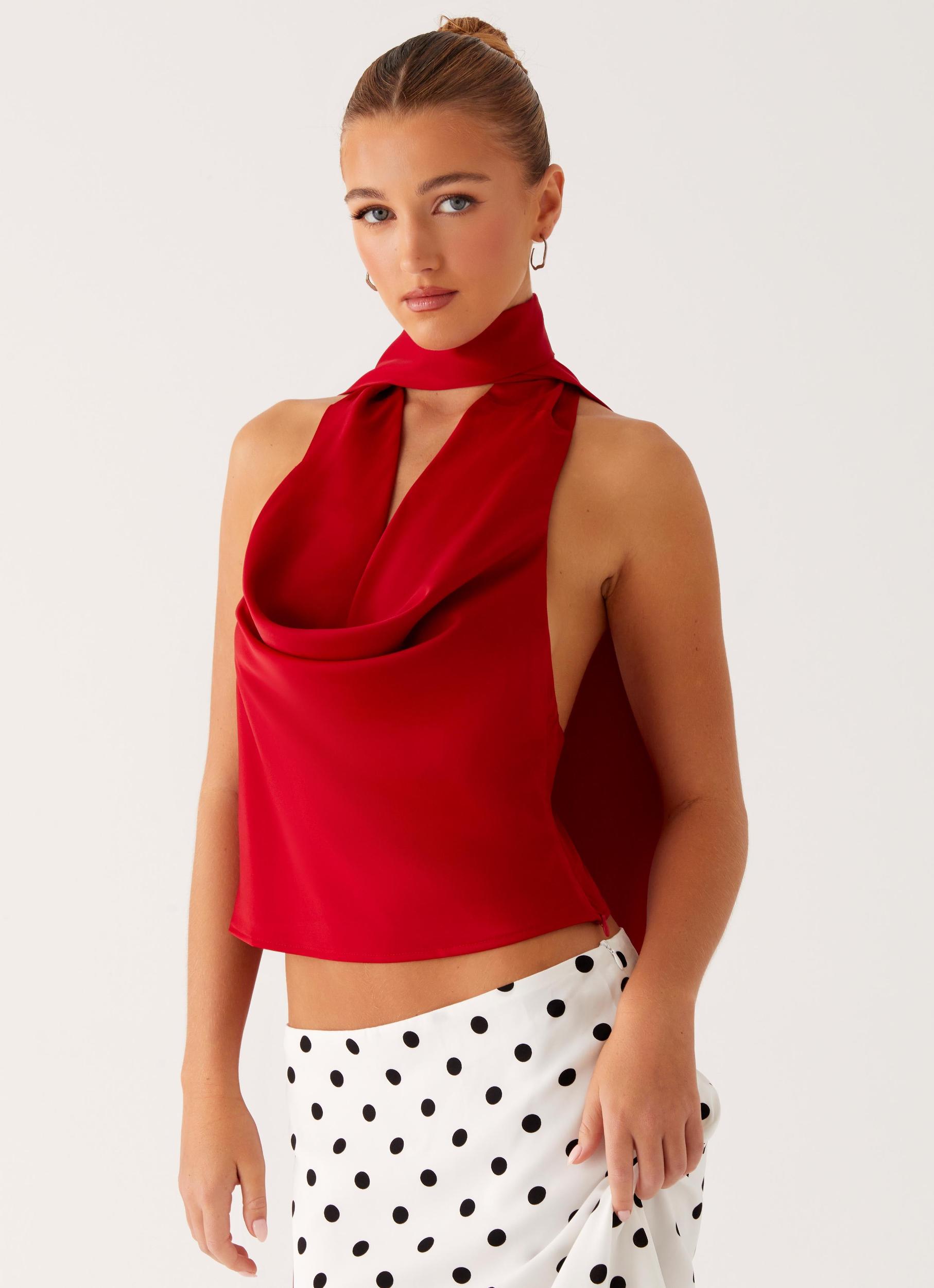 Catching Feelings Top - Red Product Image