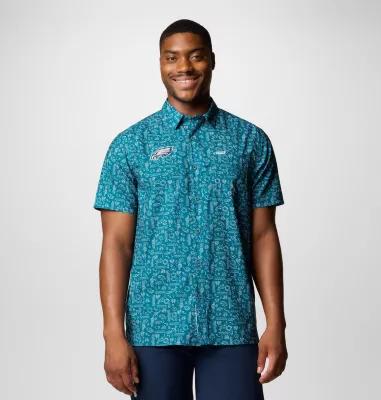 Columbia Mens PFG Super Slack Tide Short Sleeve Shirt - Philadelphia Eagles- Product Image