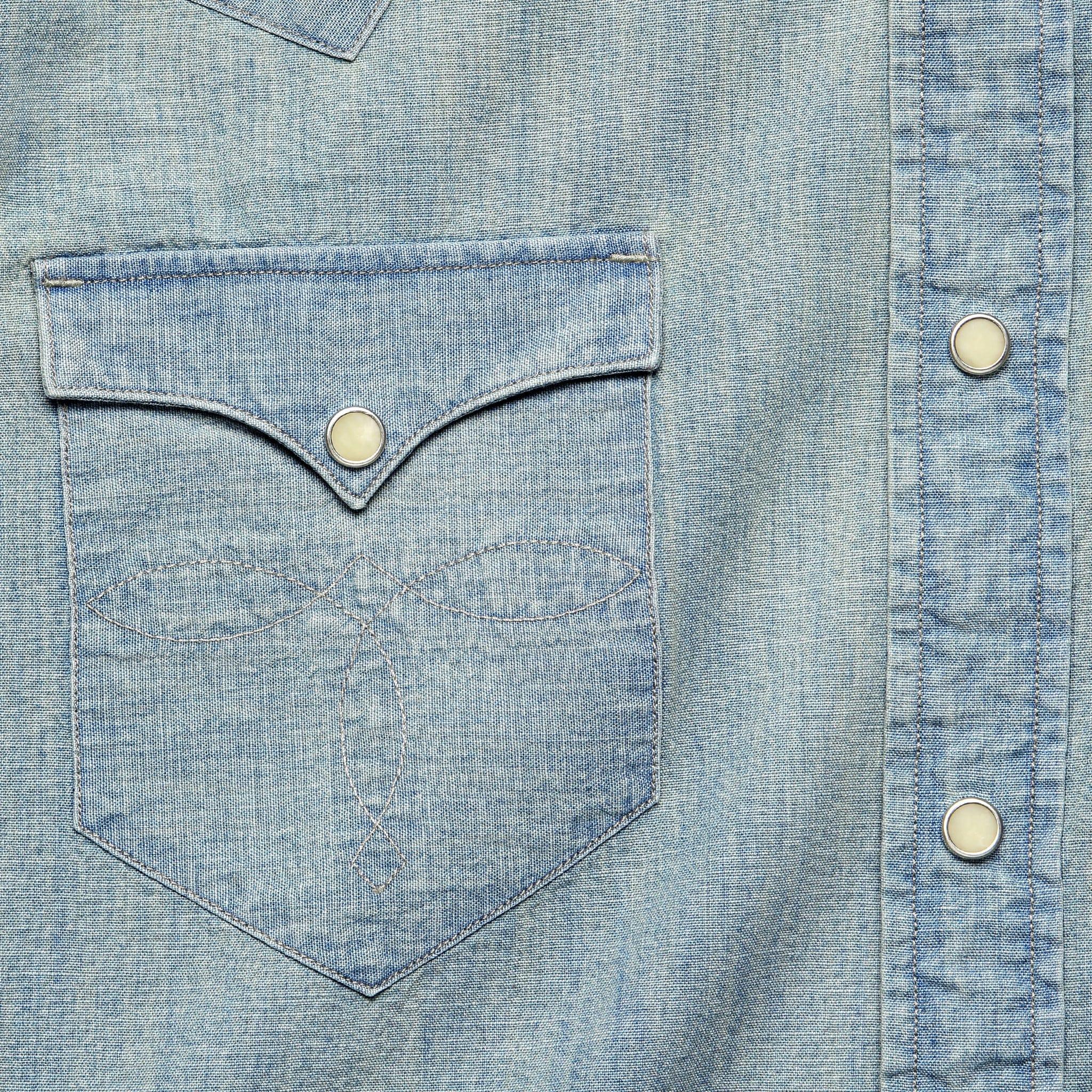 Slim Chambray Western Shirt - Davey Wash Product Image