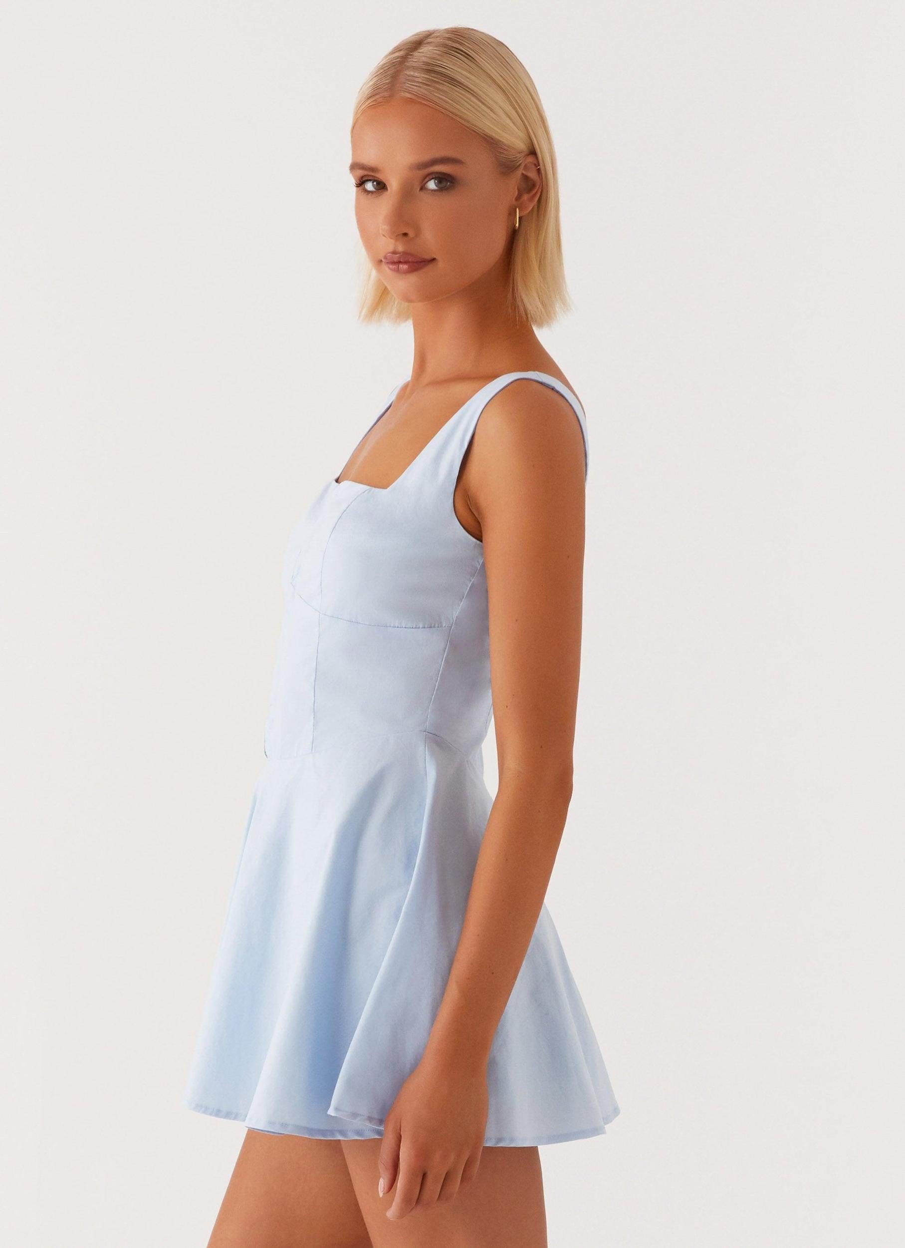 The Isle Mini Dress - Blue Product Image
