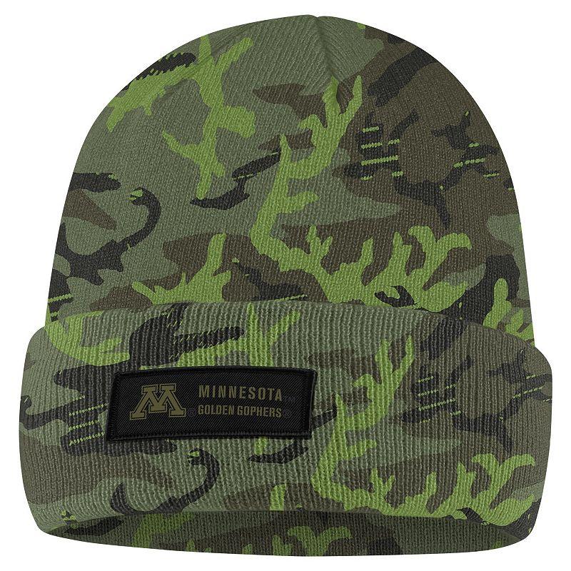 Men's Nike Camo Minnesota Golden Gophers Military Pack Cuffed Knit Hat, Green Product Image