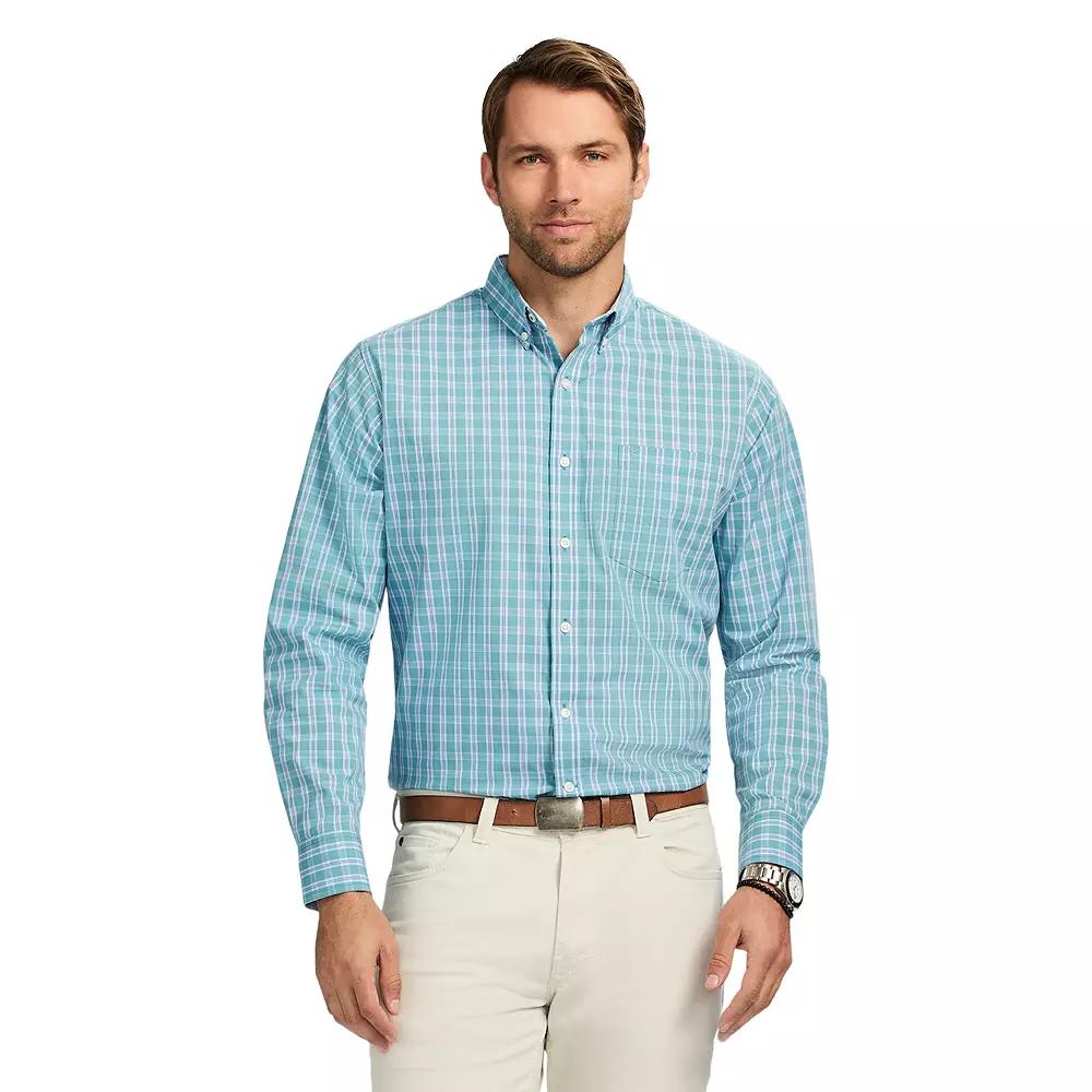 Men's IZOD Performance Comfort Long Sleeve Button Down Woven Shirt, Size: XL, Adriatic Plaid Product Image