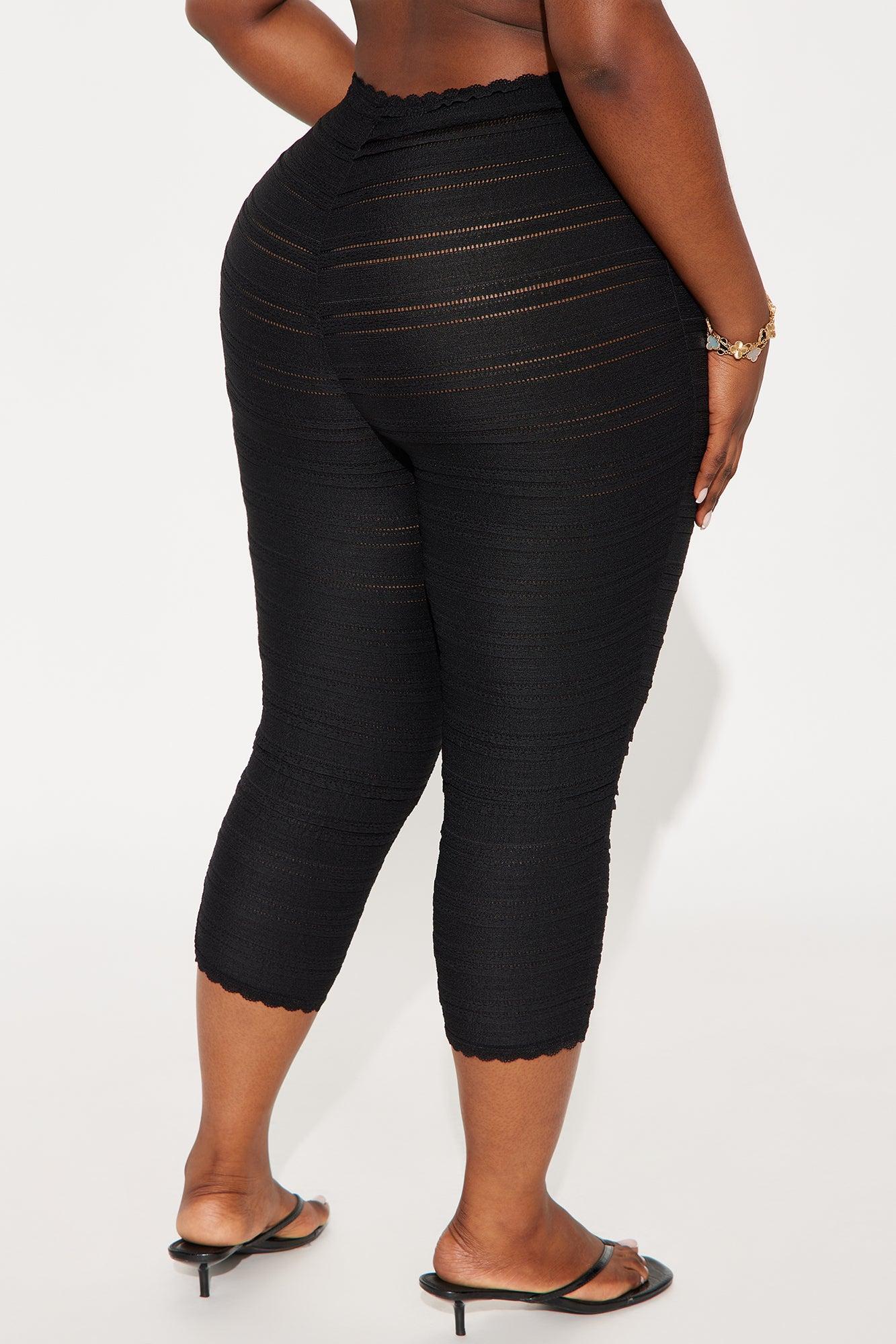 Alice Ruffled Capri Legging - Black Product Image