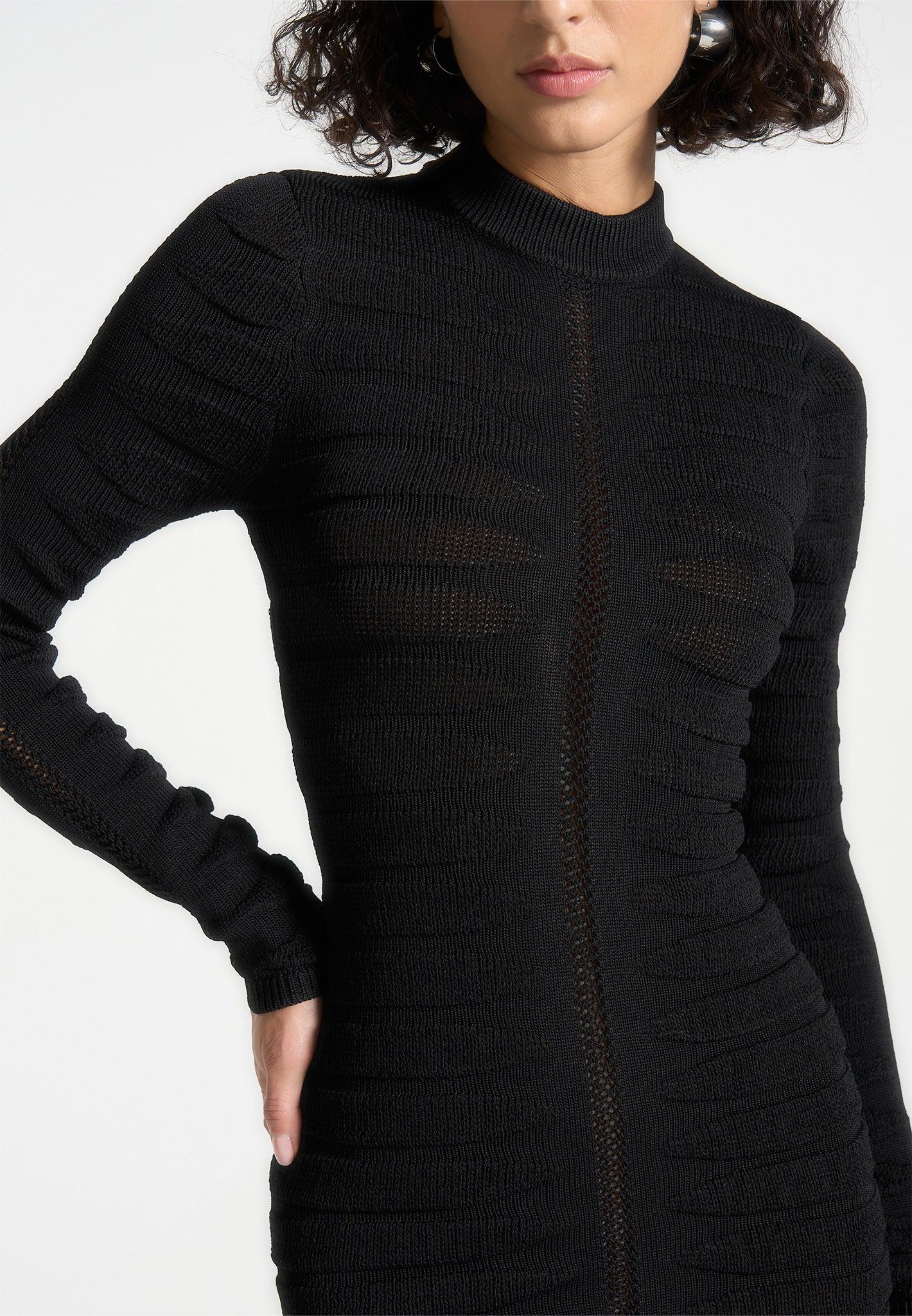 Contour Knit Mini Dress - Black Female Product Image