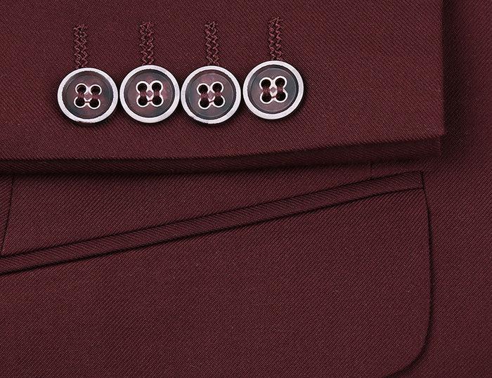 Vanderbilt Collection - Classic 2 Piece Suit 2 Buttons Regular Fit In Burgundy Product Image