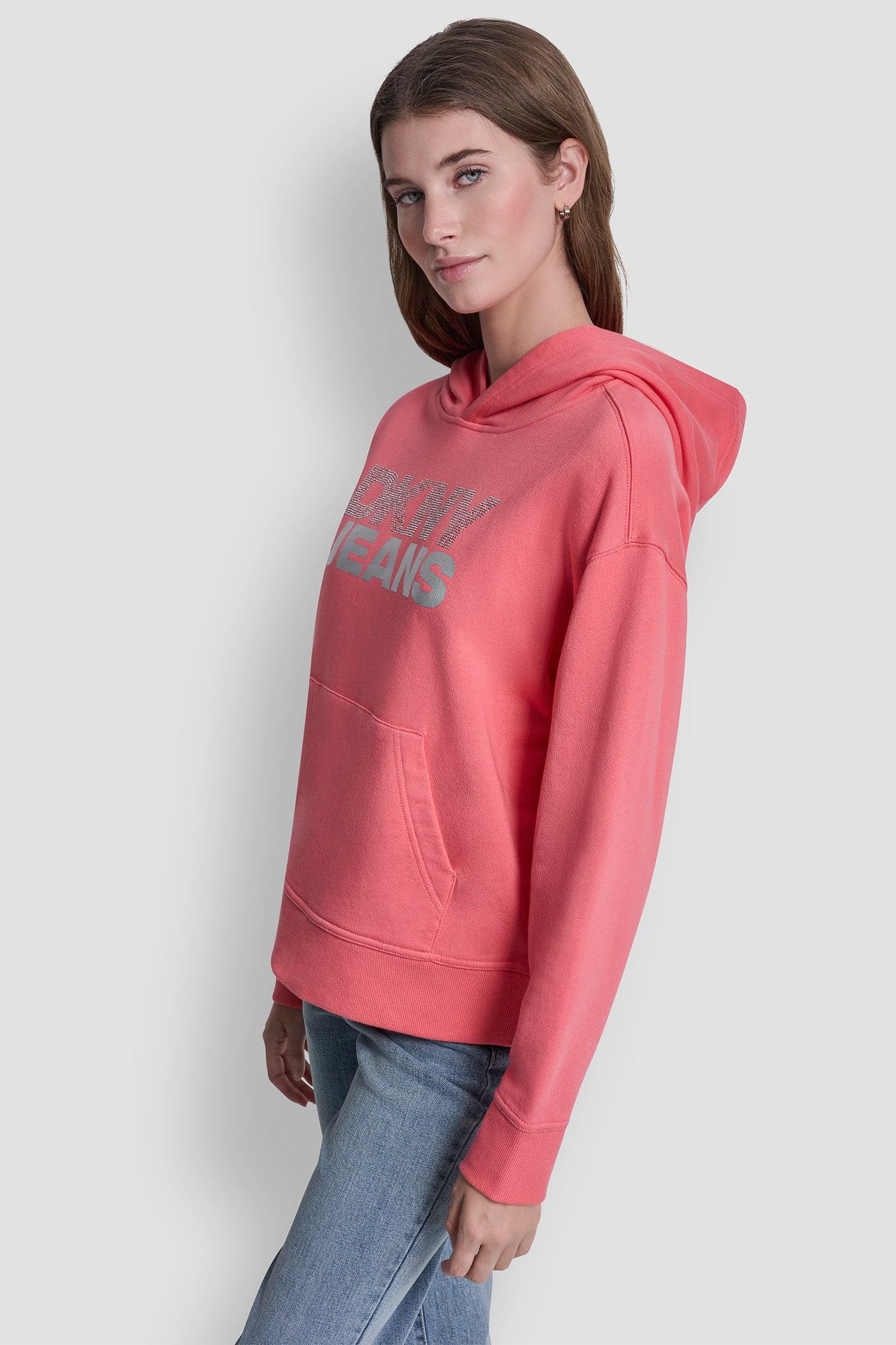 STACKED RHINESTONE FOIL LOGO HOODIE Product Image