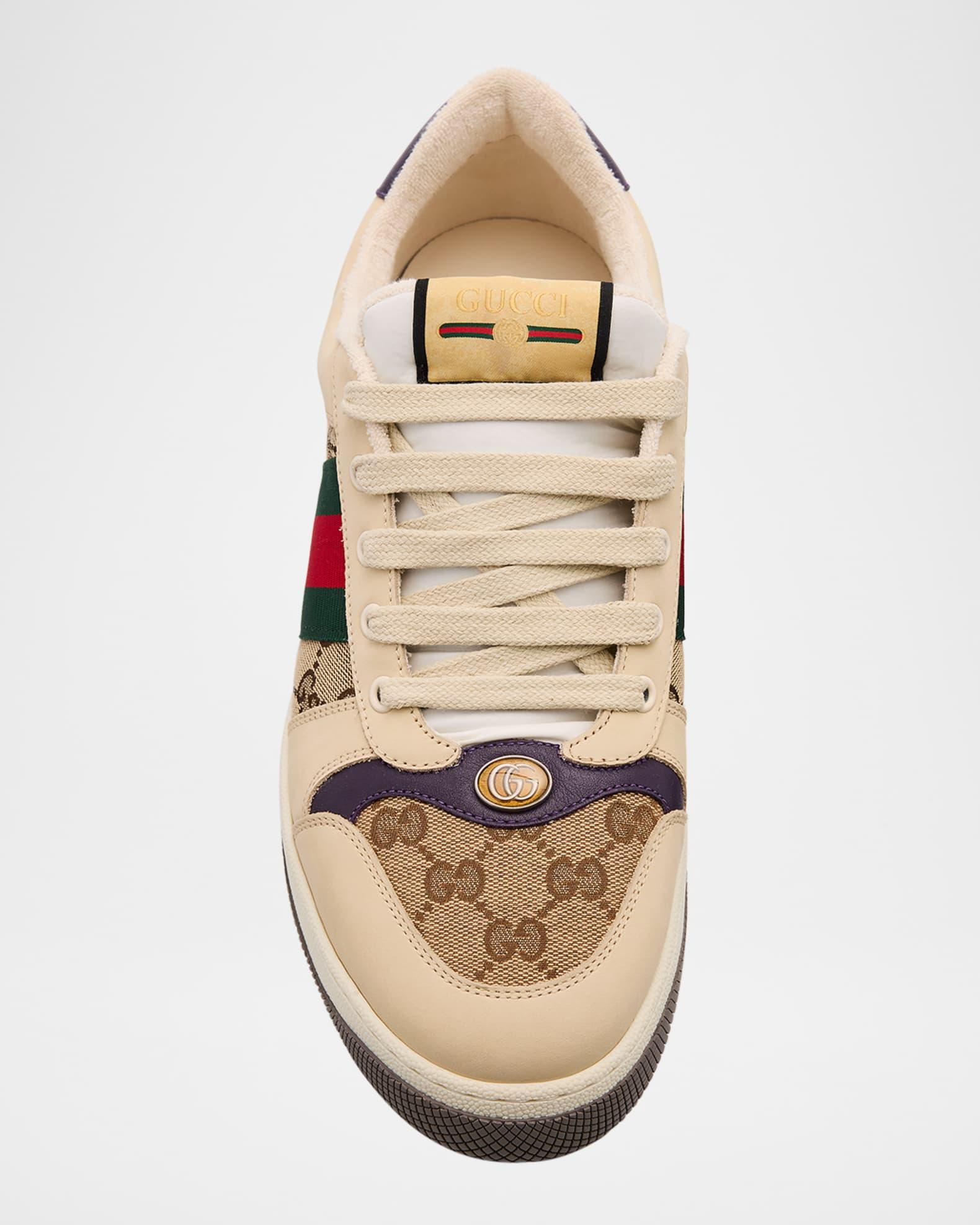 Men's Screener GG Canvas and Leather Sneakers Product Image