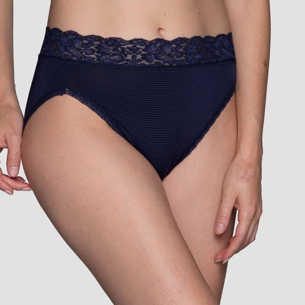 Vanity Fair Lingerie Women's Flattering Lace Hi-Cut Underwear - Blue 9 Product Image