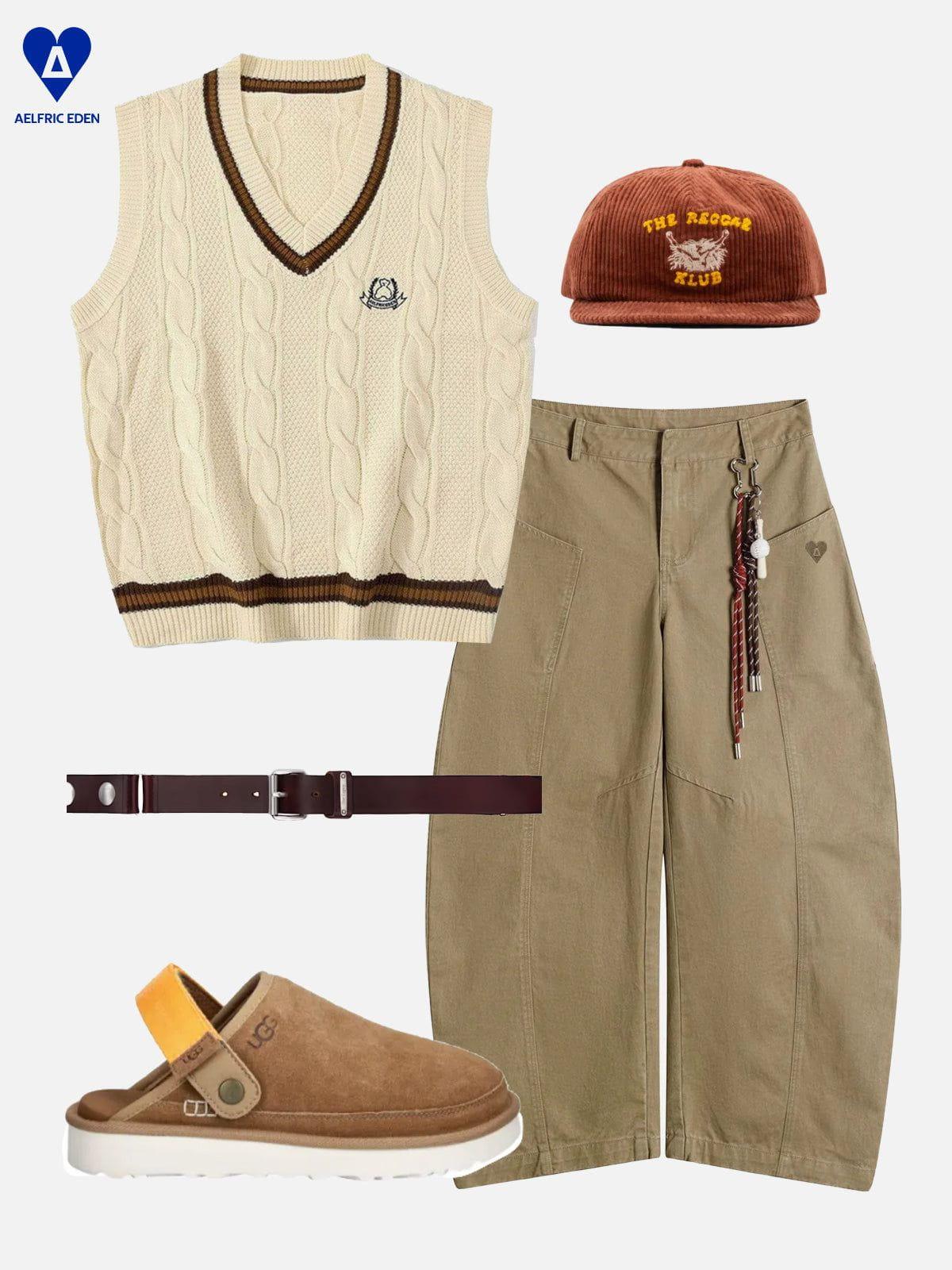 Aelfric Eden Vintage Preppy Style Knit Sweater Vest Product Image