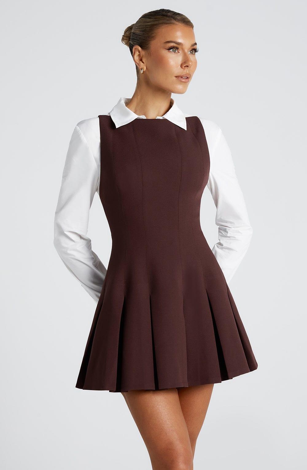 Rory Mini Dress - Plum Brown Product Image