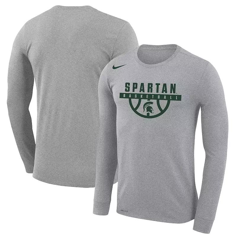 Men's Nike Gray Michigan State Spartans Basketball Drop Legend Long Sleeve Performance T-Shirt, Size: XL, Grey Product Image