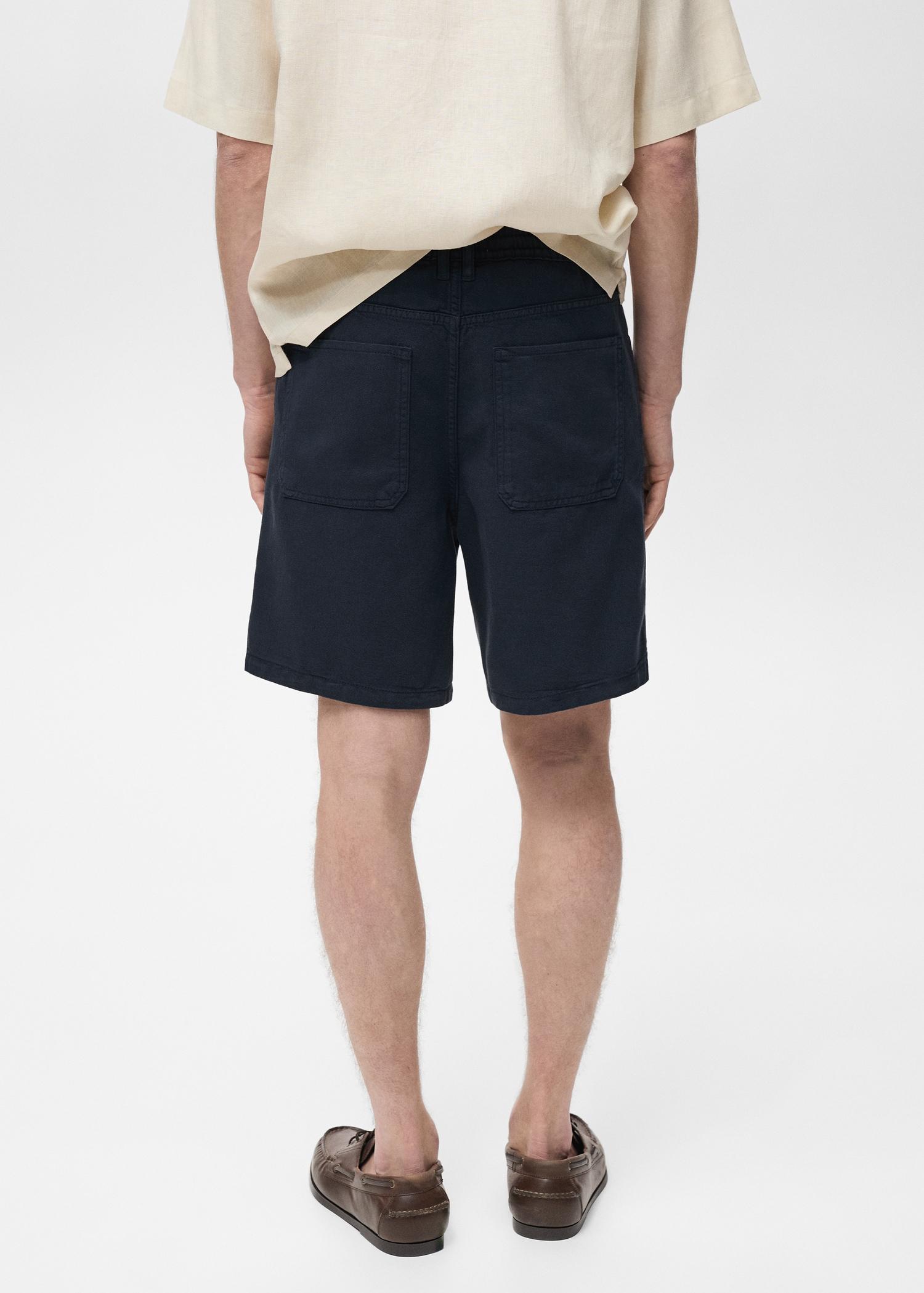 Denim bermuda shorts with drawstring - Men | MANGO USA Product Image
