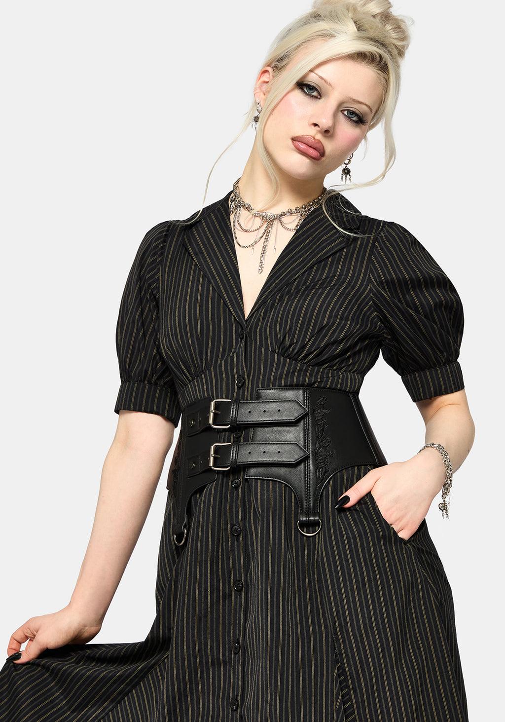 Jenna Stripe Cotton Tie Midi Dress Product Image