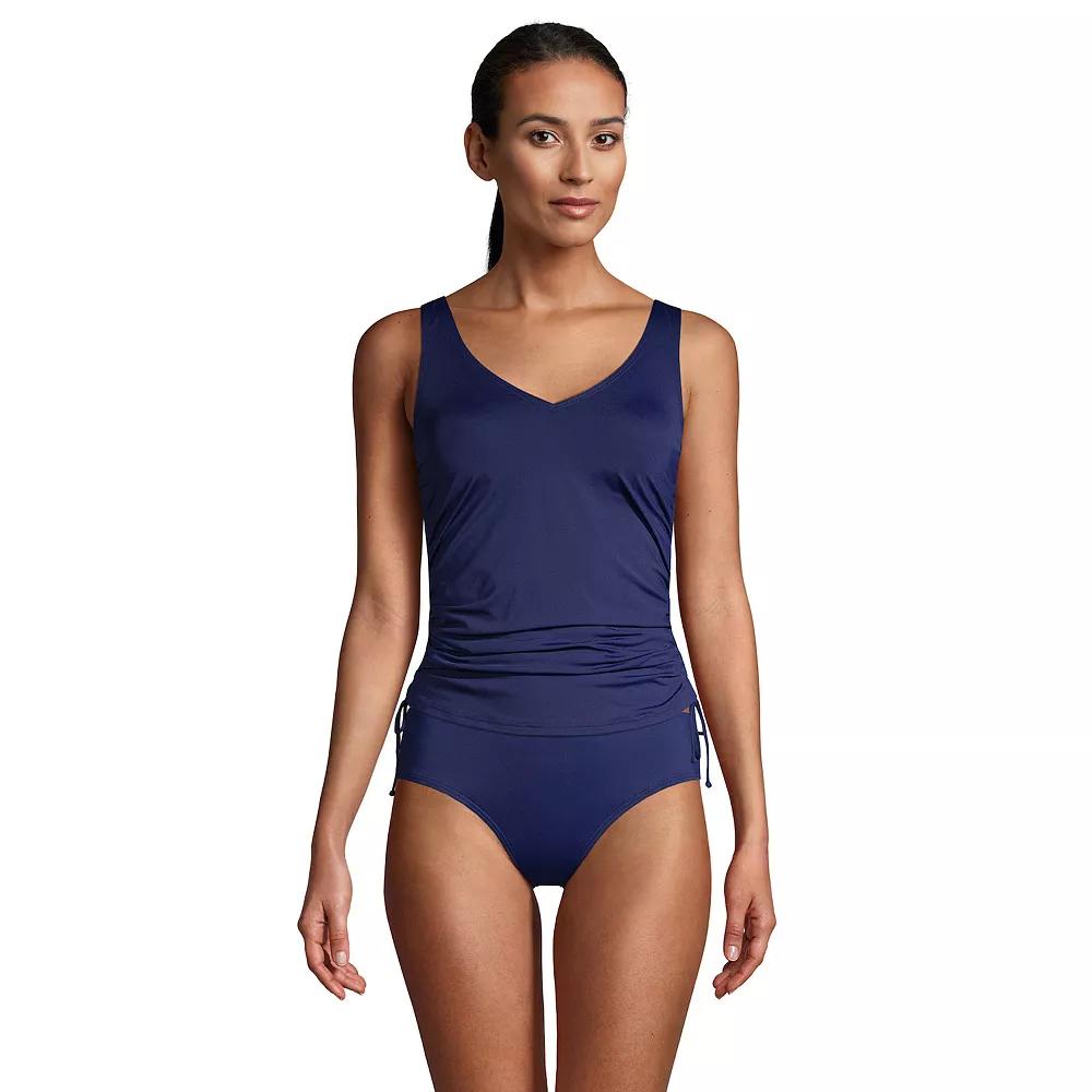Women's Lands' End Ruched UPF 50 Underwire D-Cup Tankini Top,  Product Image