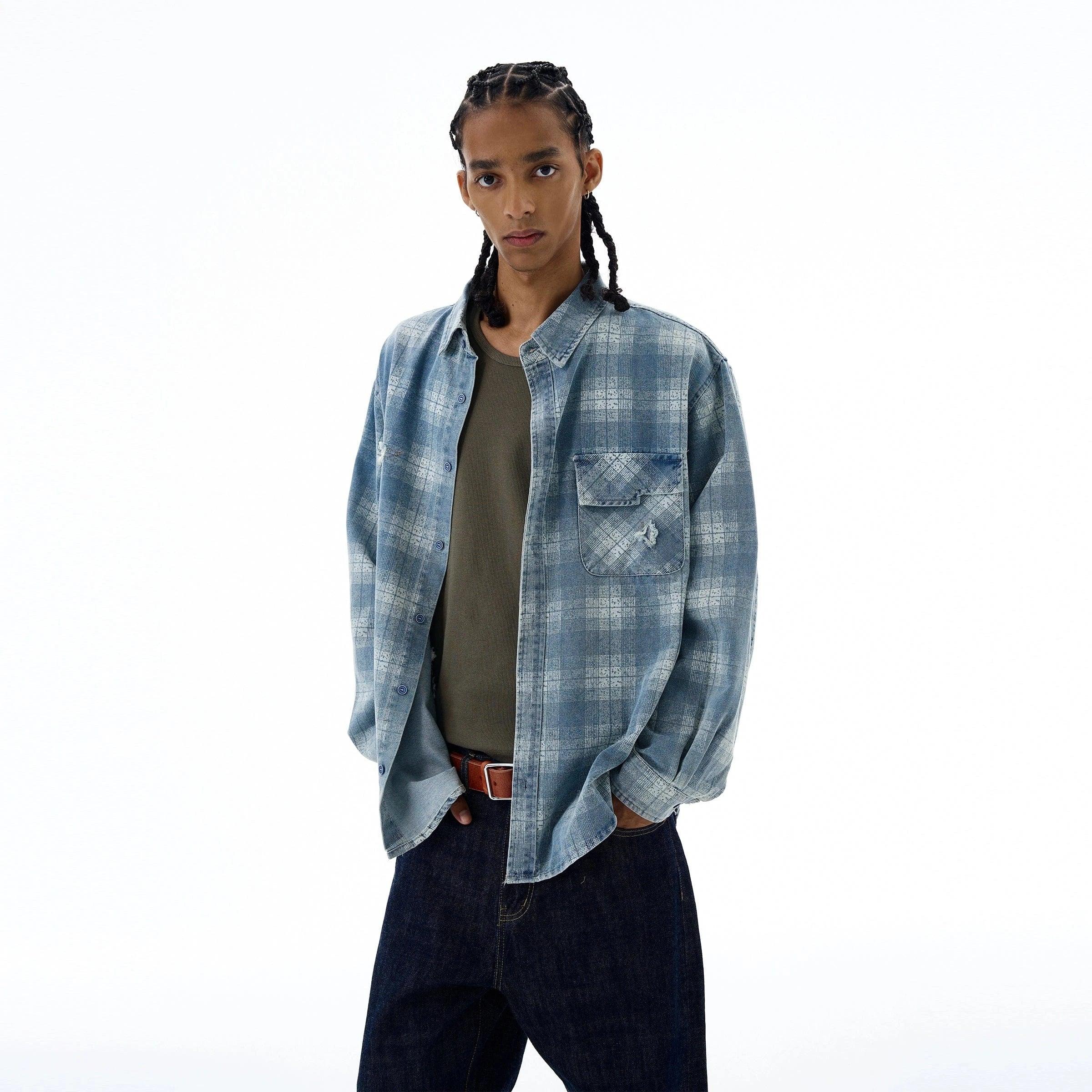RT No. 19540 PLAID DENIM SHIRT JK Product Image