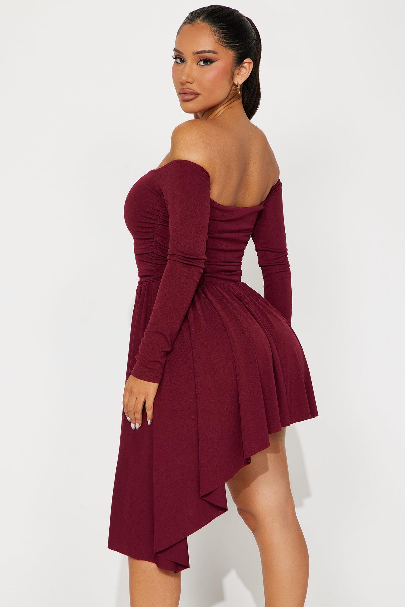 Runaway With Me Mini Dress - Wine Product Image