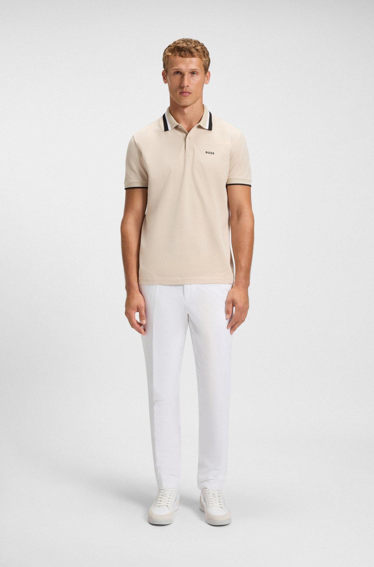 Paddy active polo shirt with contrast stripes Product Image