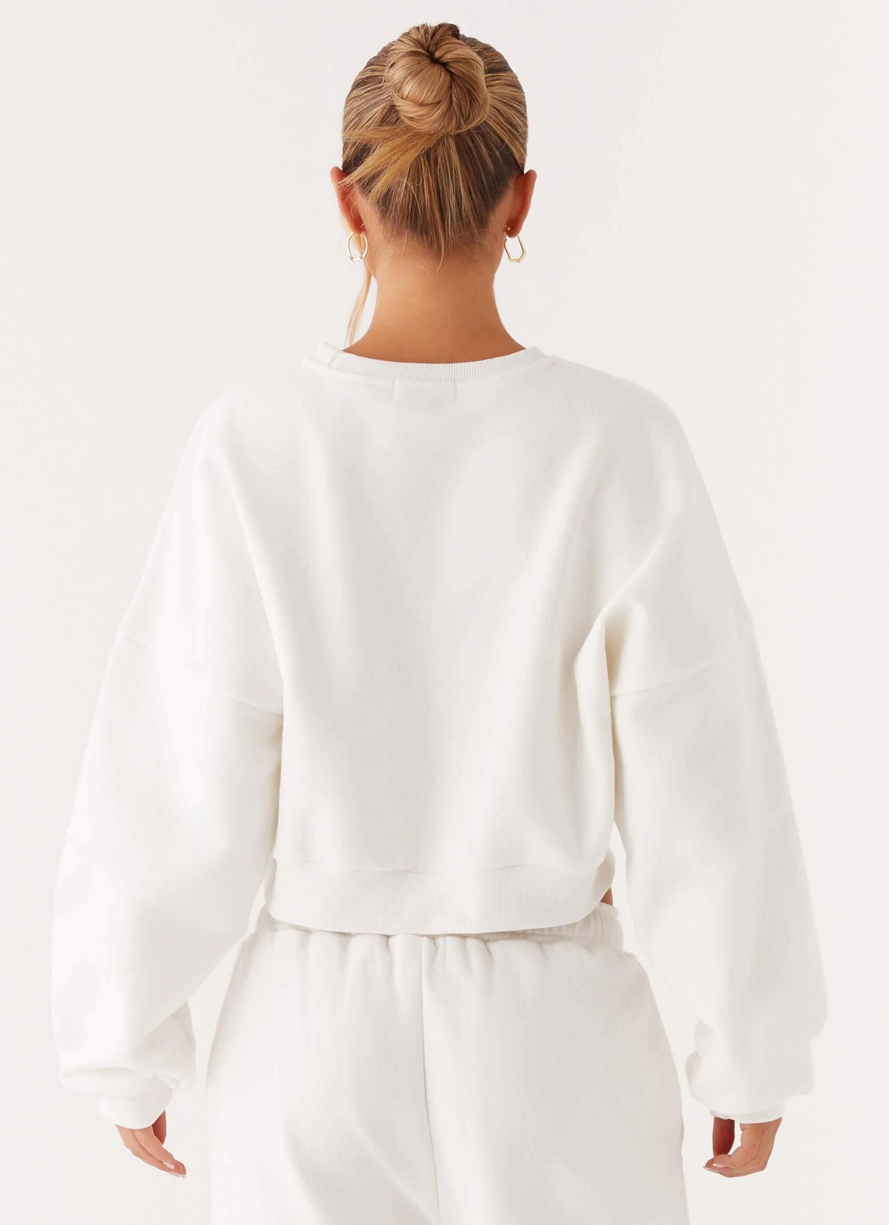 Signature Cropped Sweatshirt - Ivory Product Image