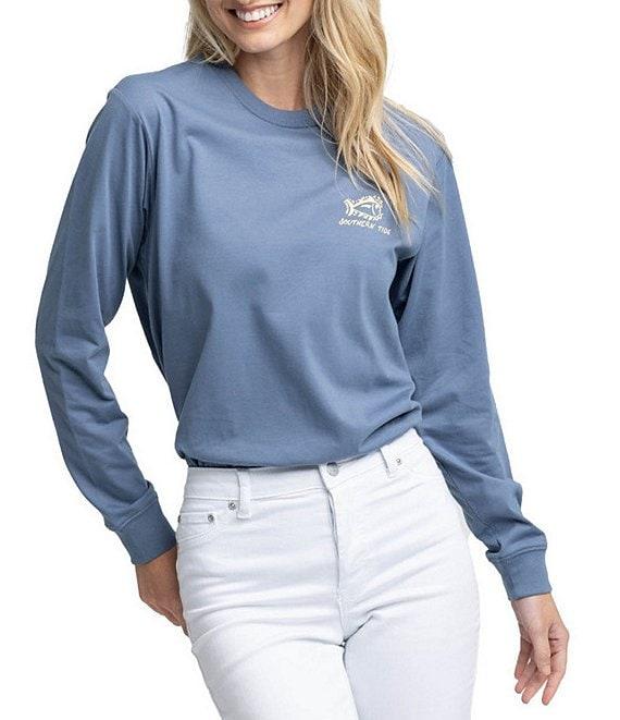 Southern Tide Sunset Sippin Crew Neck Long Sleeve Tee Shirt Product Image