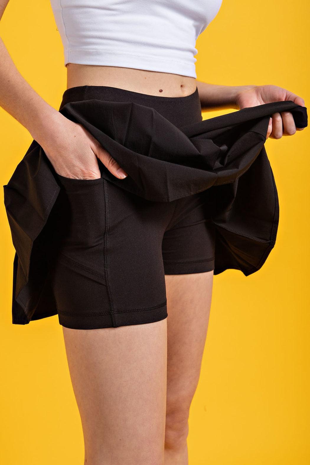 Stretch Woven Side Pleat Skort Product Image
