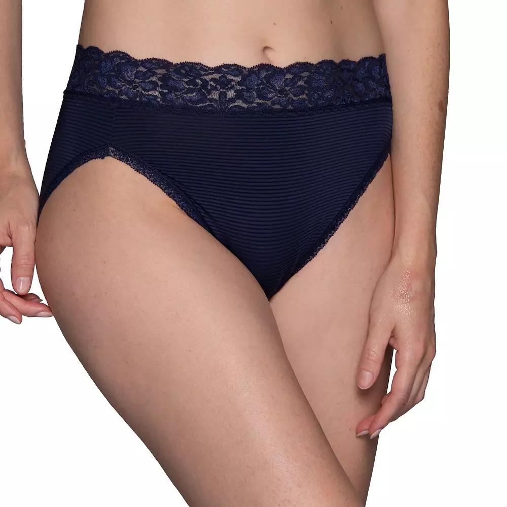 Vanity Fair Lingerie Women's Flattering Lace Hi-Cut Underwear - Blue 7 Product Image