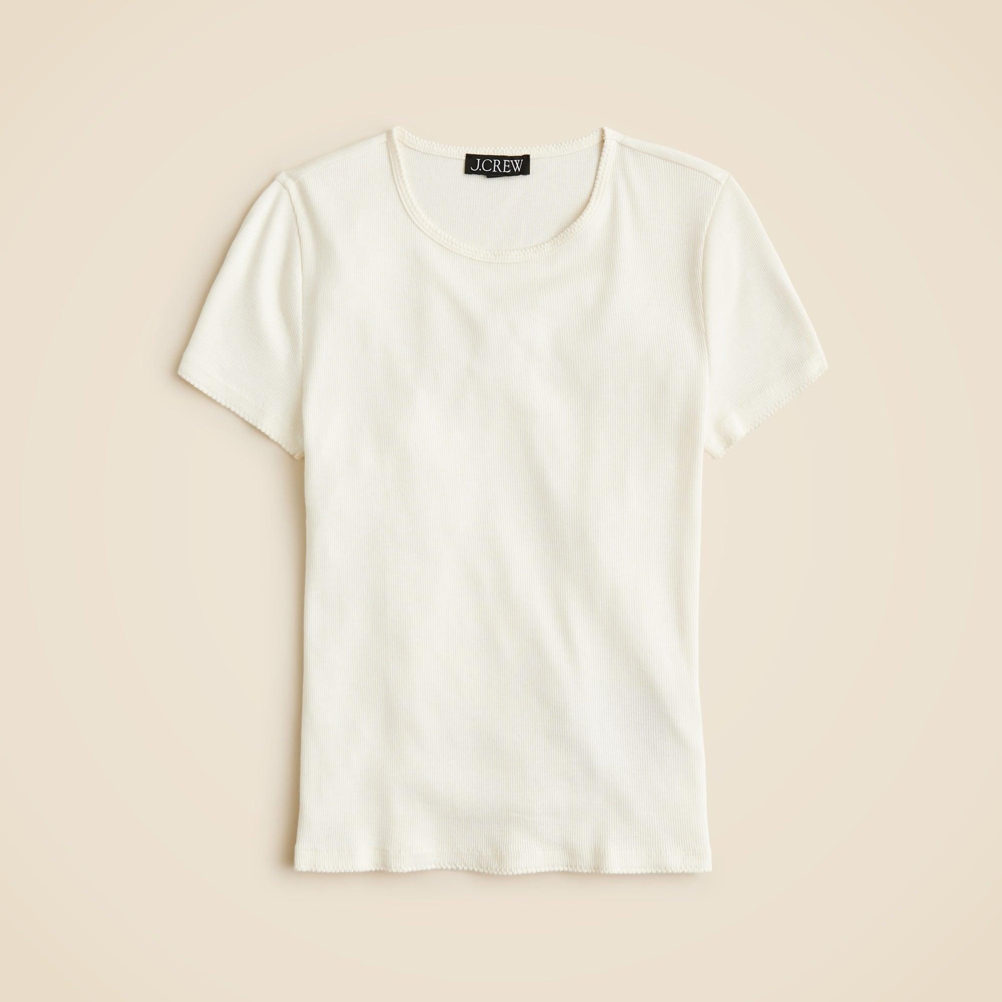 Fine rib short-sleeve T-shirt Product Image