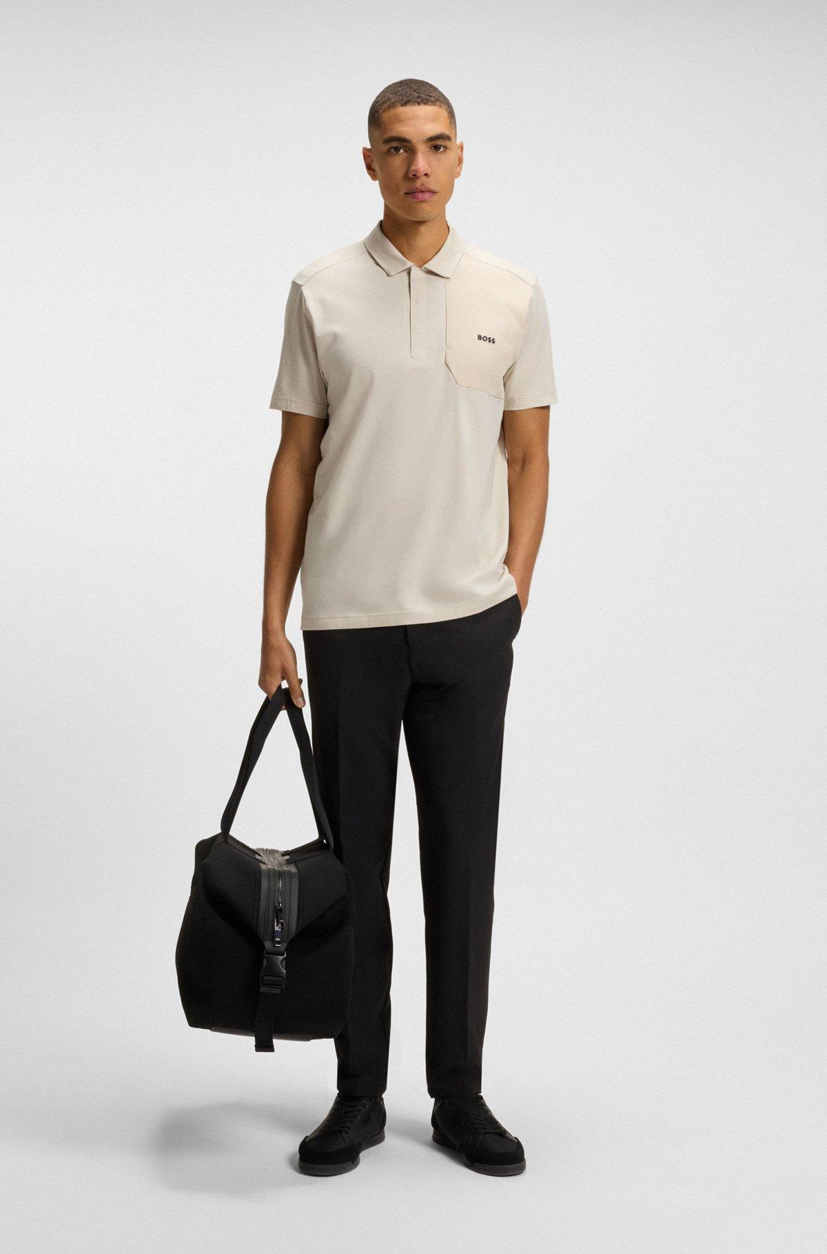 Paddy polo shirt with hopsack paneling Product Image