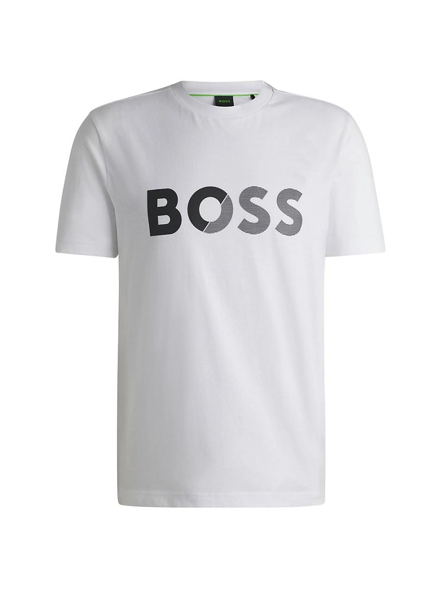 Mens Cotton-Jersey T-Shirt with Large Logo Product Image