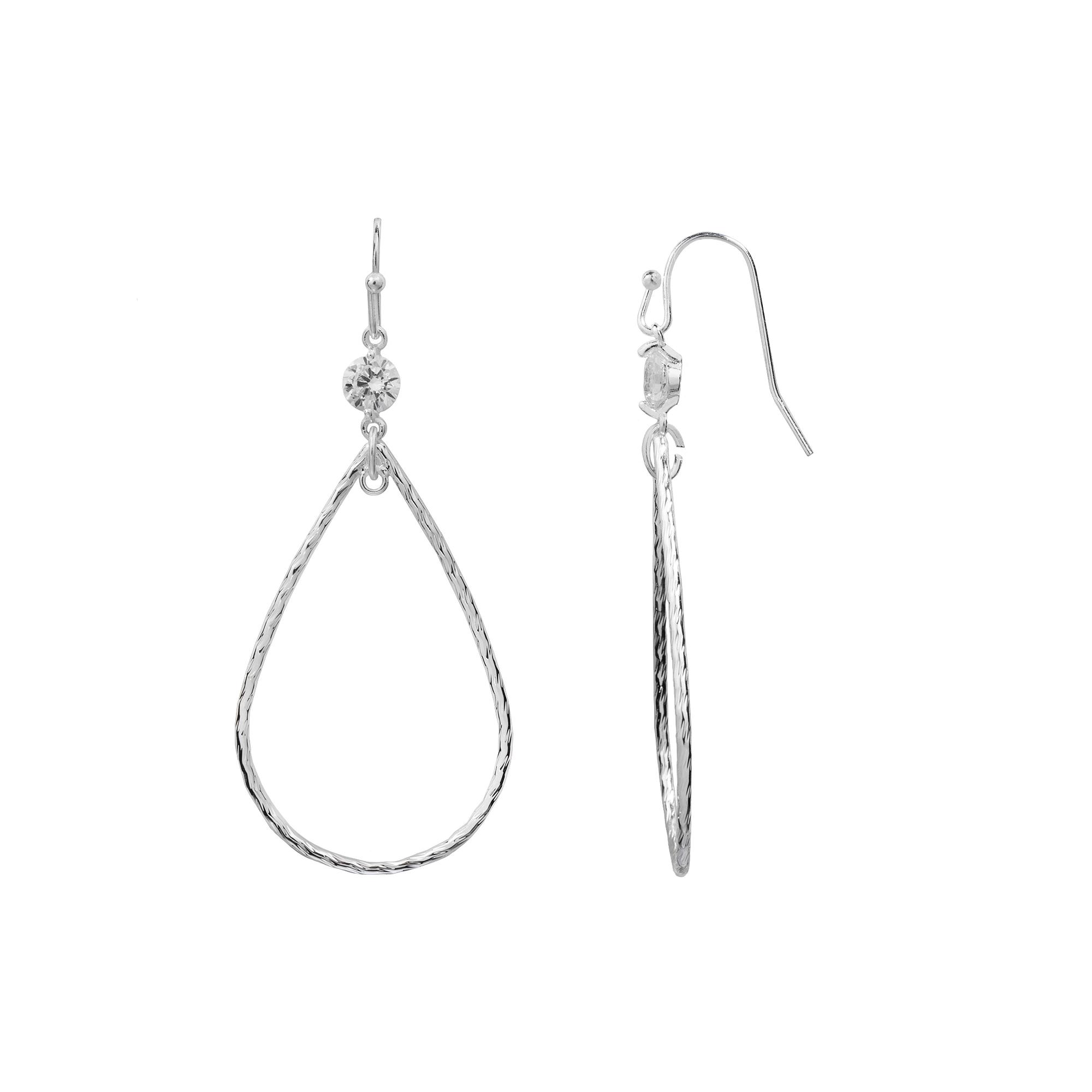 LC Lauren Conrad Silver Tone Teardrop Earrings, Women's Product Image