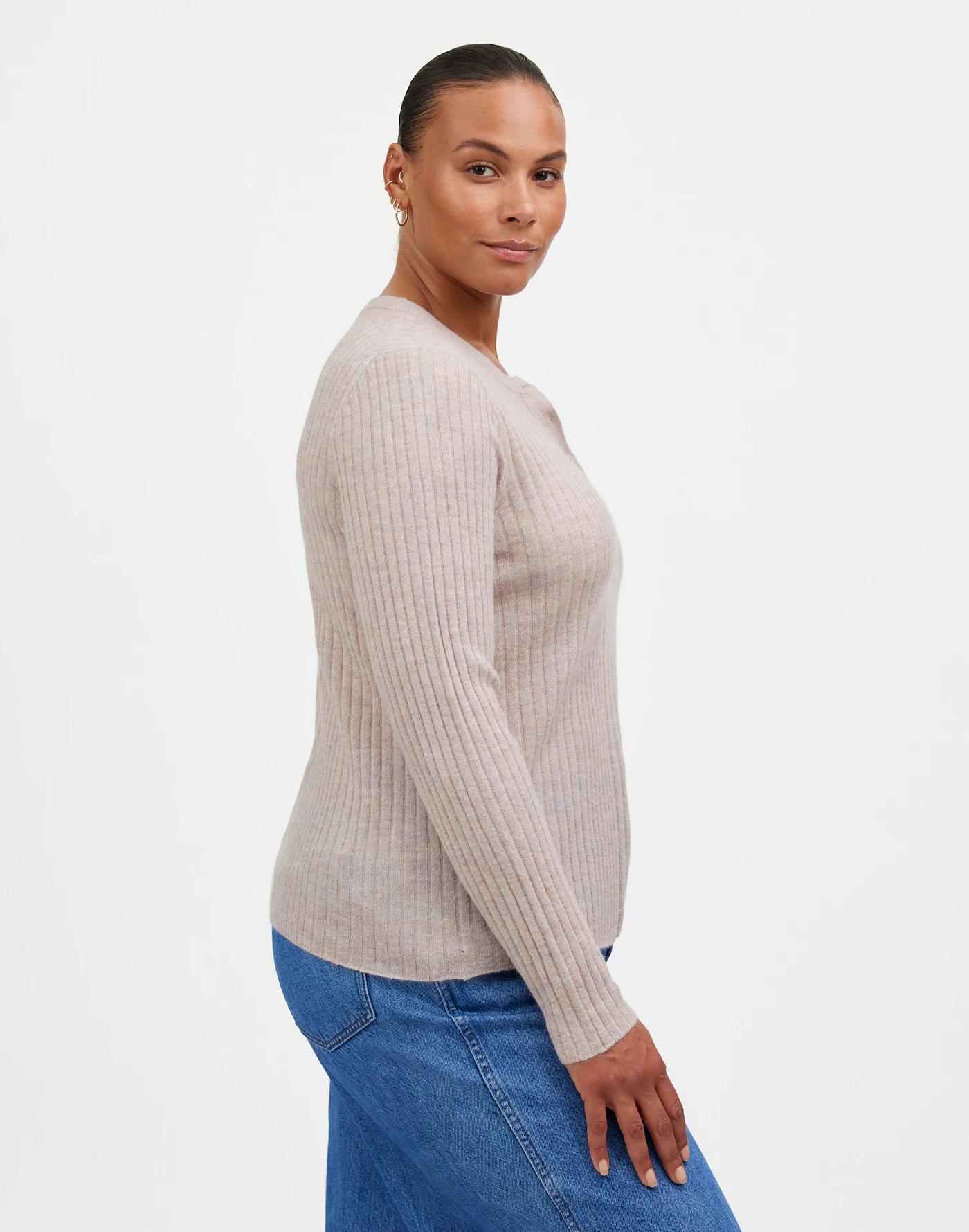 Alpaca-Blend Henley Sweater Product Image