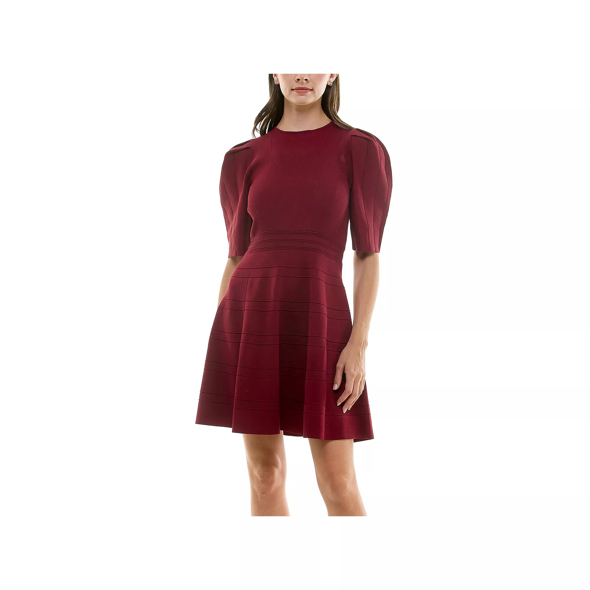 Women's Nicole Miller Fit & Flare Bandage Sweater Dress,  Product Image