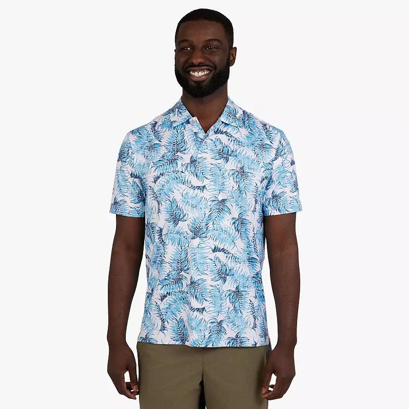 Men's Chaps Short Sleeve Printed Performance Polo, Size: XXL, Biker Blue Product Image