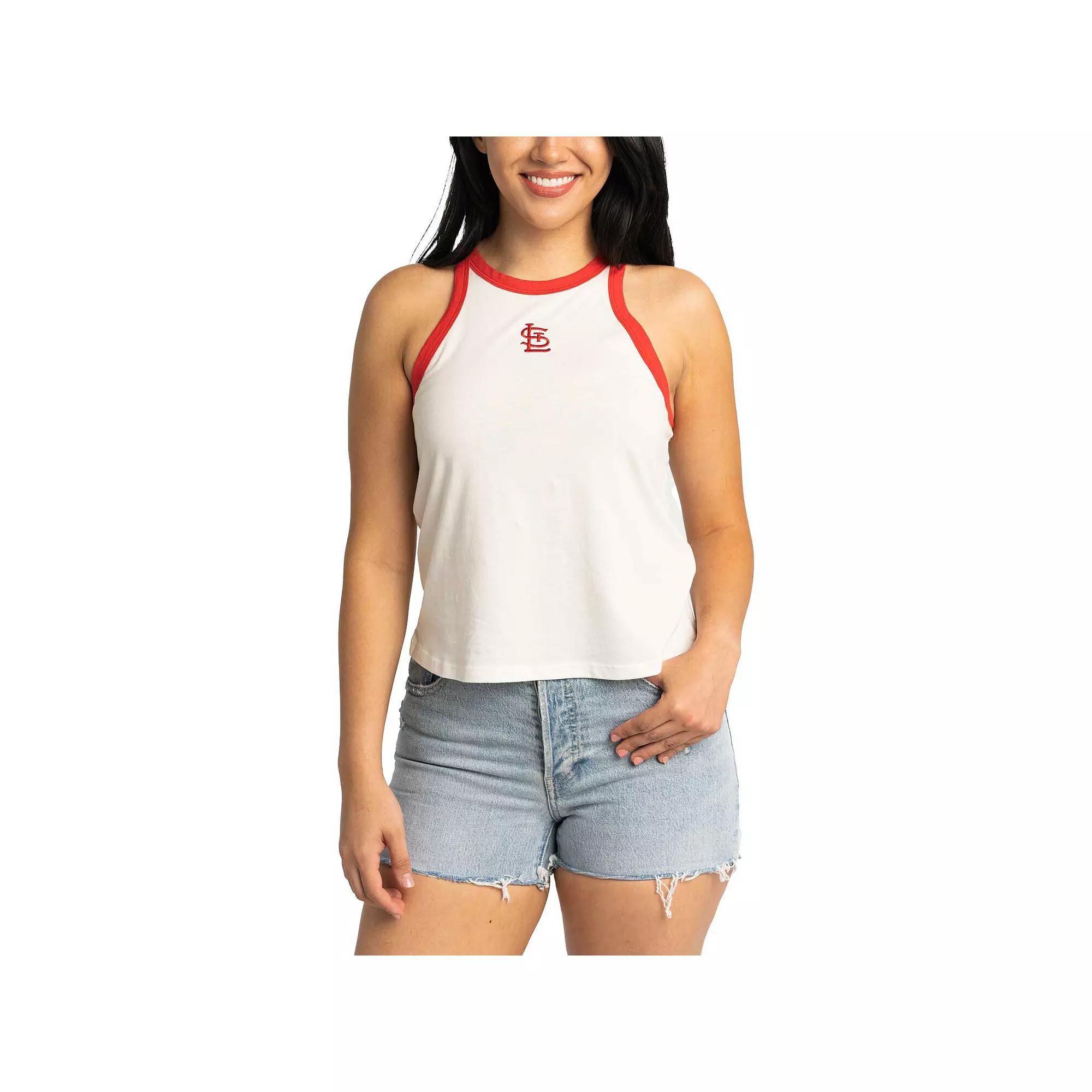 Women's Lusso White St. Louis Cardinals Jane Tank Top,  Product Image