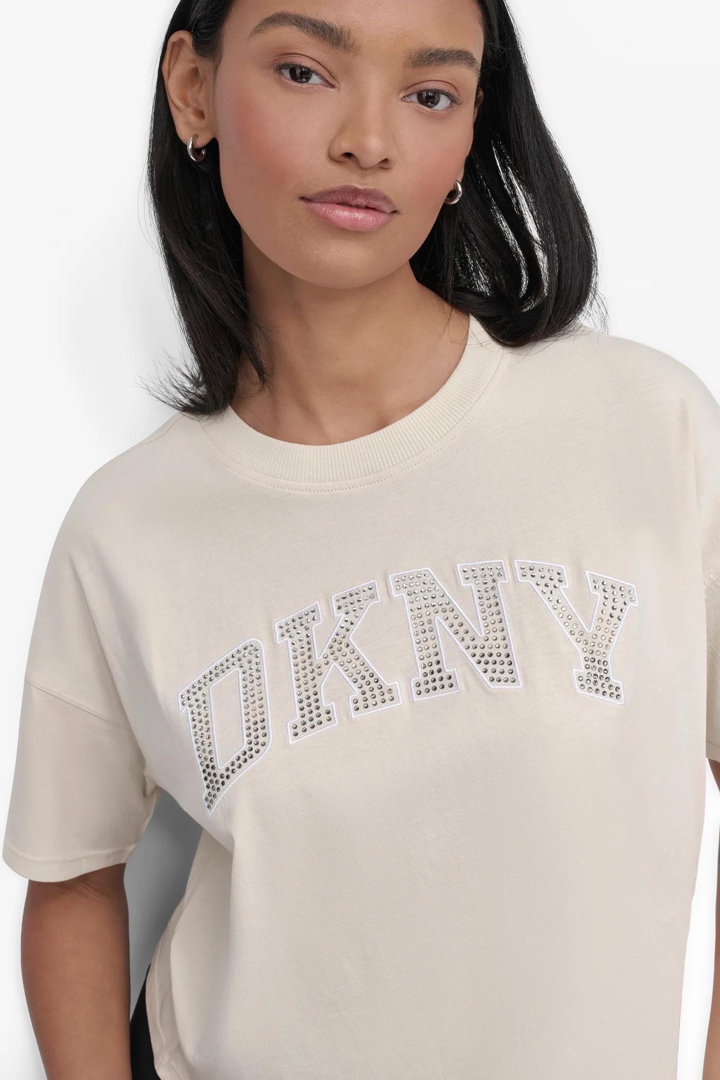 CROPPED OMBRÉ CRYSTAL LOGO TEE Product Image