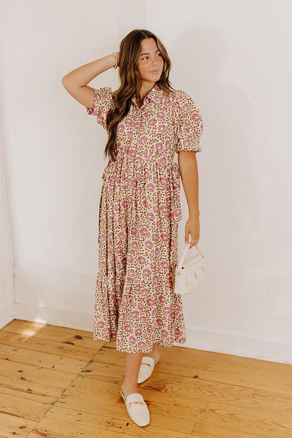Falling For Floral Midi Dress Product Image