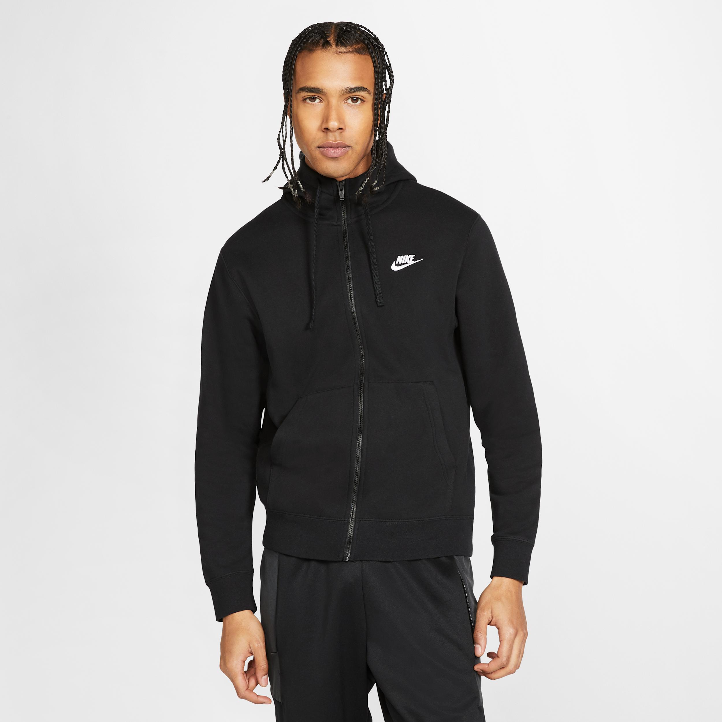 Mens Nike Sportswear Club Fleece Full-Zip Hoodie | BV2645-010 Product Image
