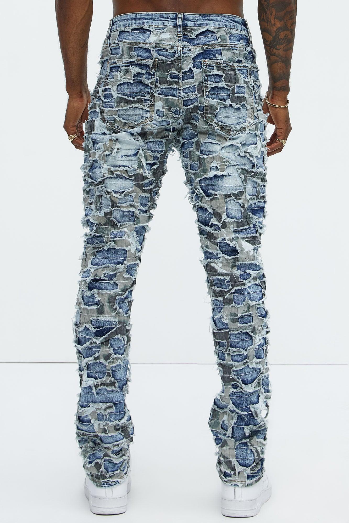 Eddie Vintage Shredded Slim Jeans - Medium Wash Product Image