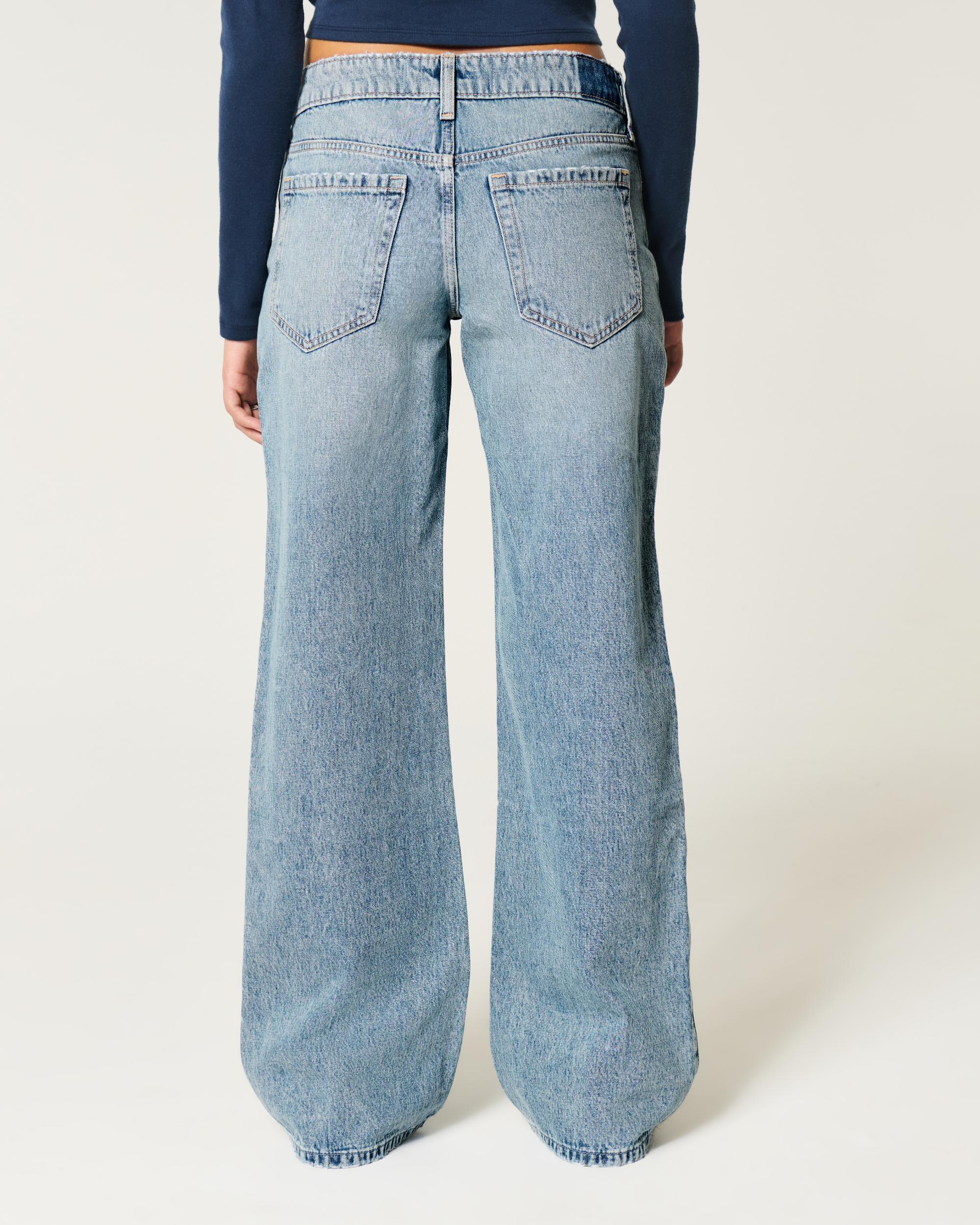 Low-Rise Medium Wash Baggy Jeans Product Image