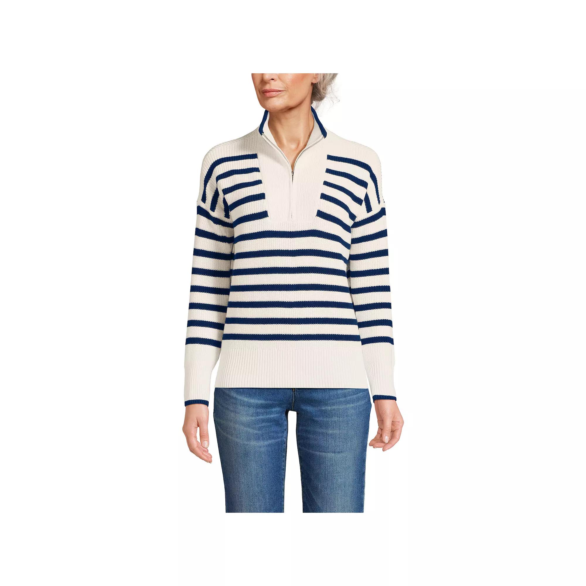 Petite Lands' End Drifter Quarter-Zip Pullover Sweater, Women's,  Product Image