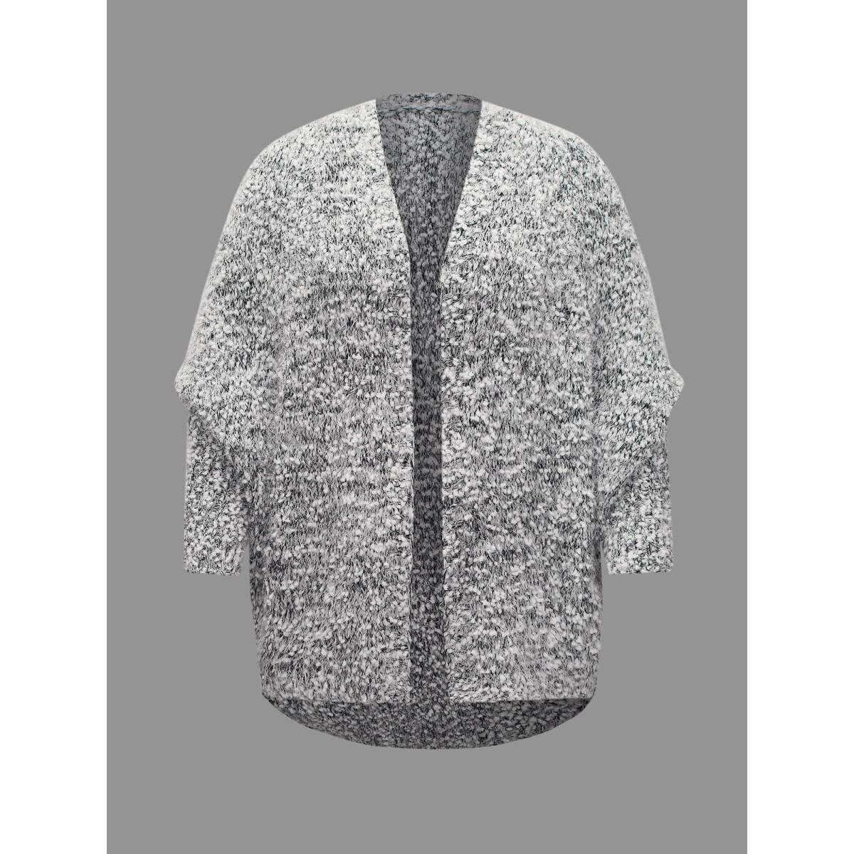 Plus Size Heather Arc Hem Dolman Sleeve Cardigan Mediumgray Women Casual Loose Long Sleeve Everyday Cardigans BloomChic 22-24/3X Product Image