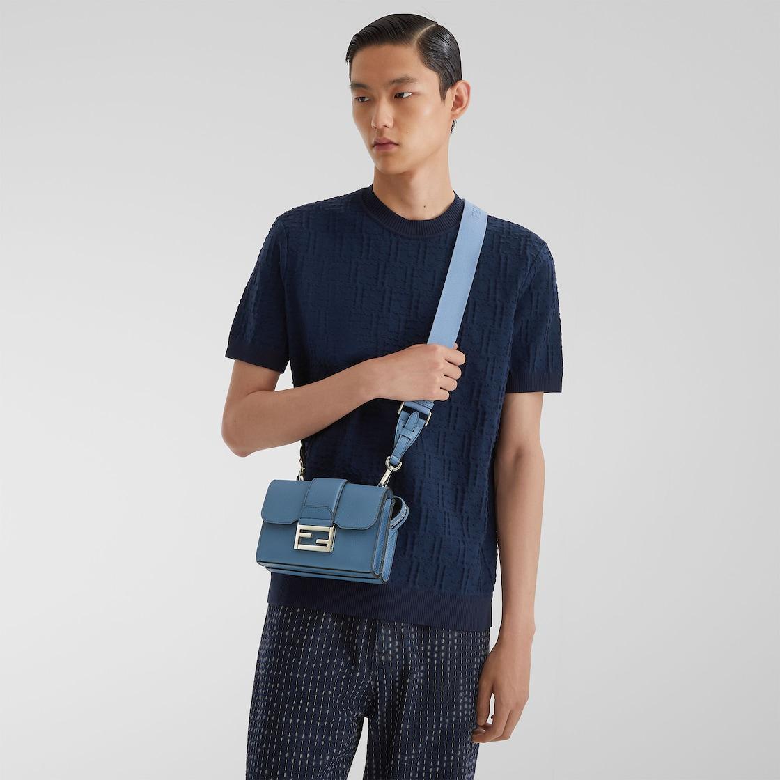 Double BaguetteBlue leather bag Product Image