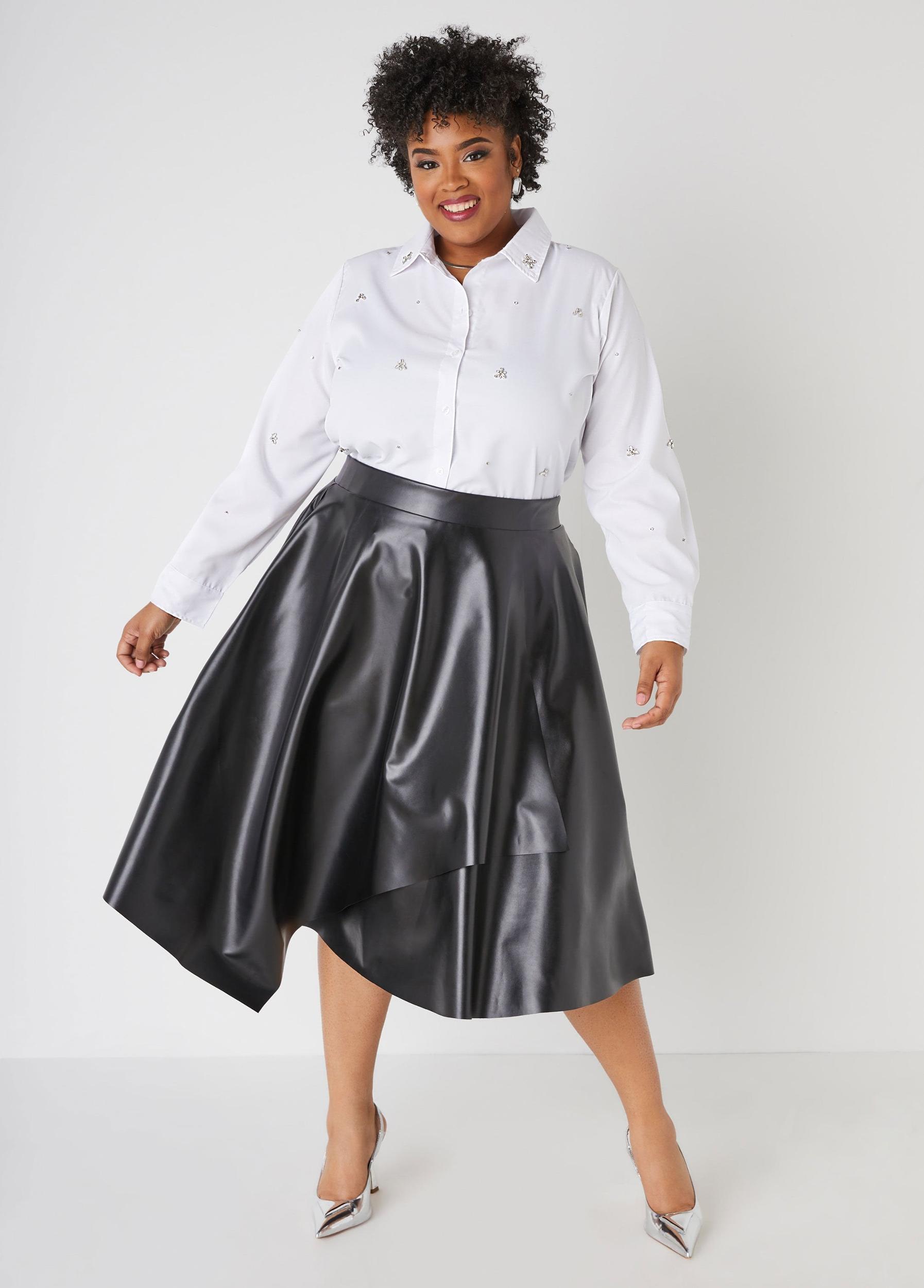 Faux Leather A Line Skirt Product Image