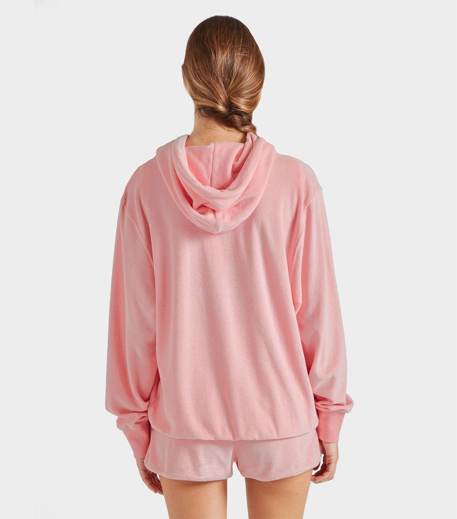 Terry Towelling Hoodie - Pink Product Image