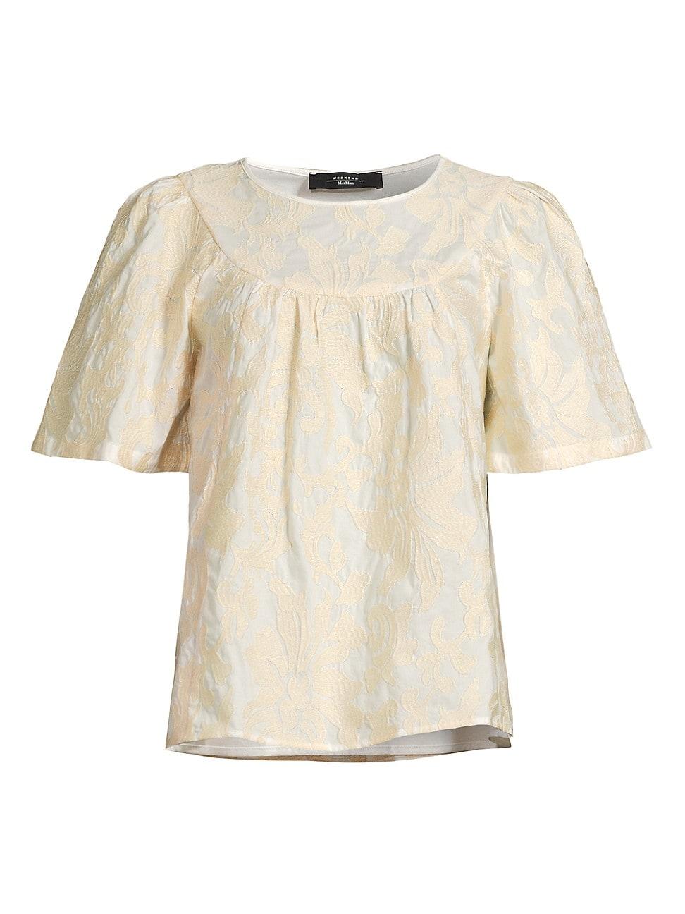 Womens Pedale Cotton Embroidered Floral Top Product Image