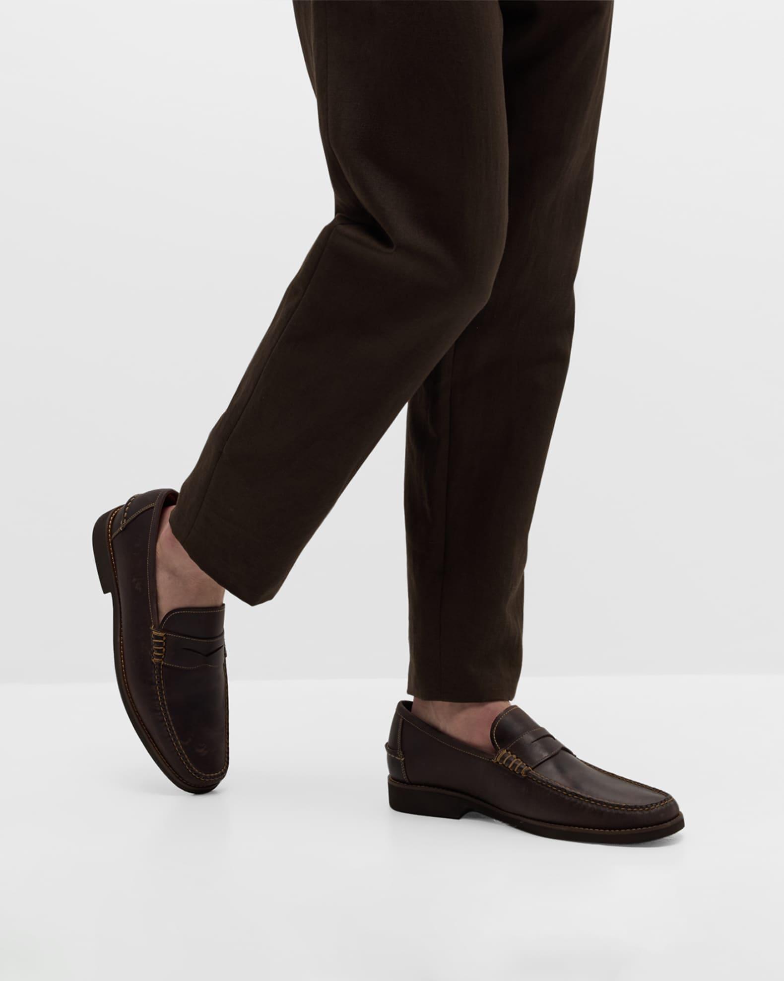 Men's Handsewn Leather Penny Loafers Product Image