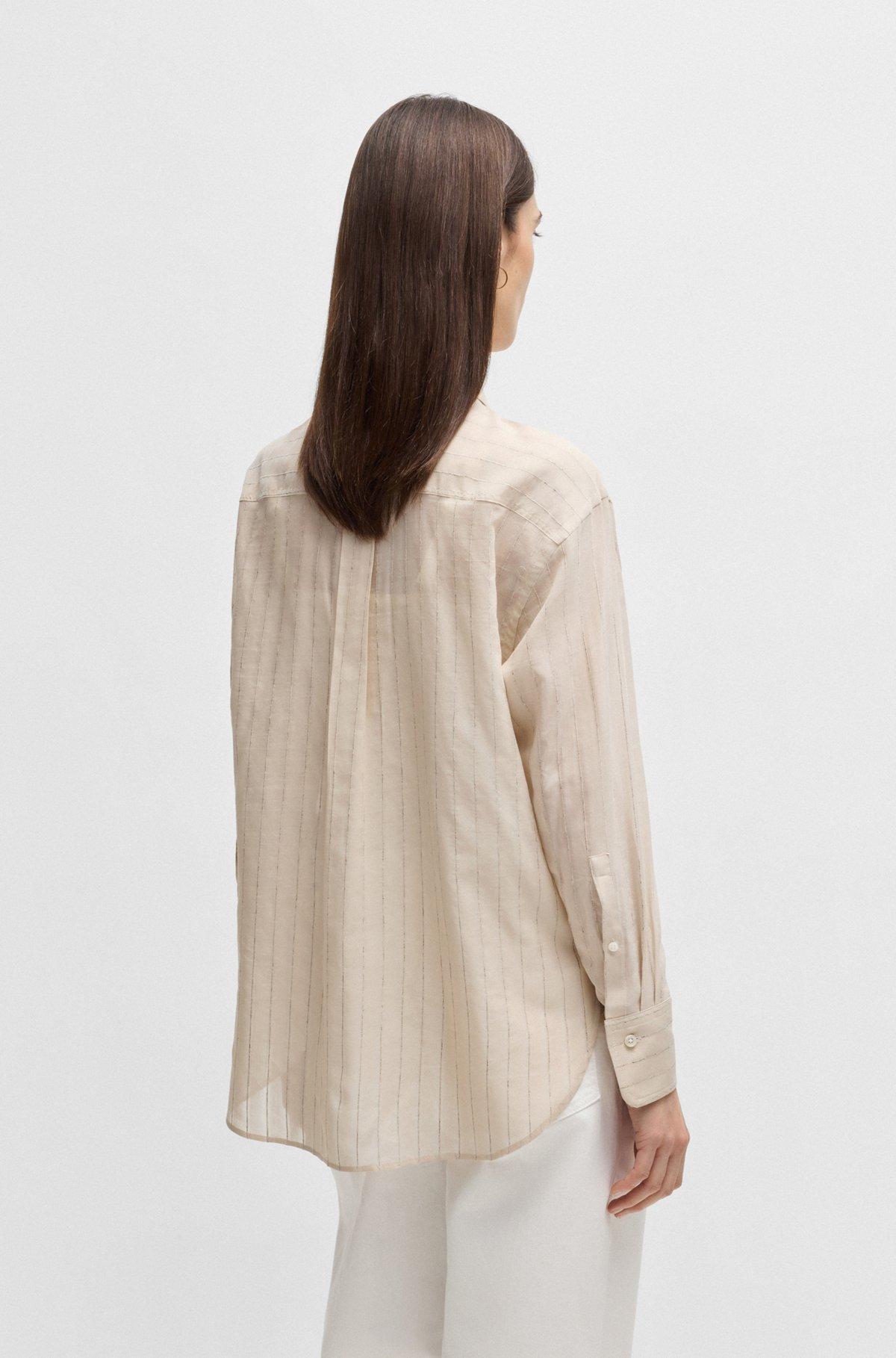 Regular-fit blouse in striped cotton Product Image