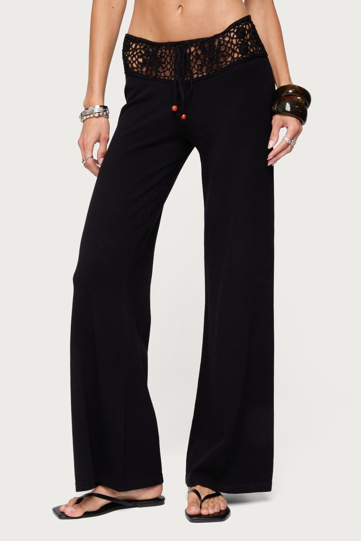 Kirsty Crochet Waist Knit Pants Product Image