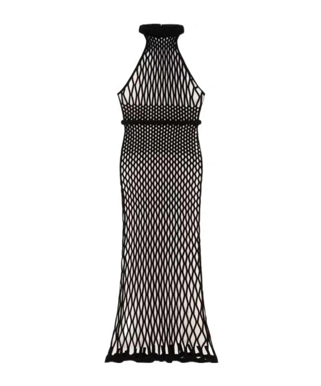 GIVENCHY Halterneck Open-back Mesh Midi Dress In Black Product Image