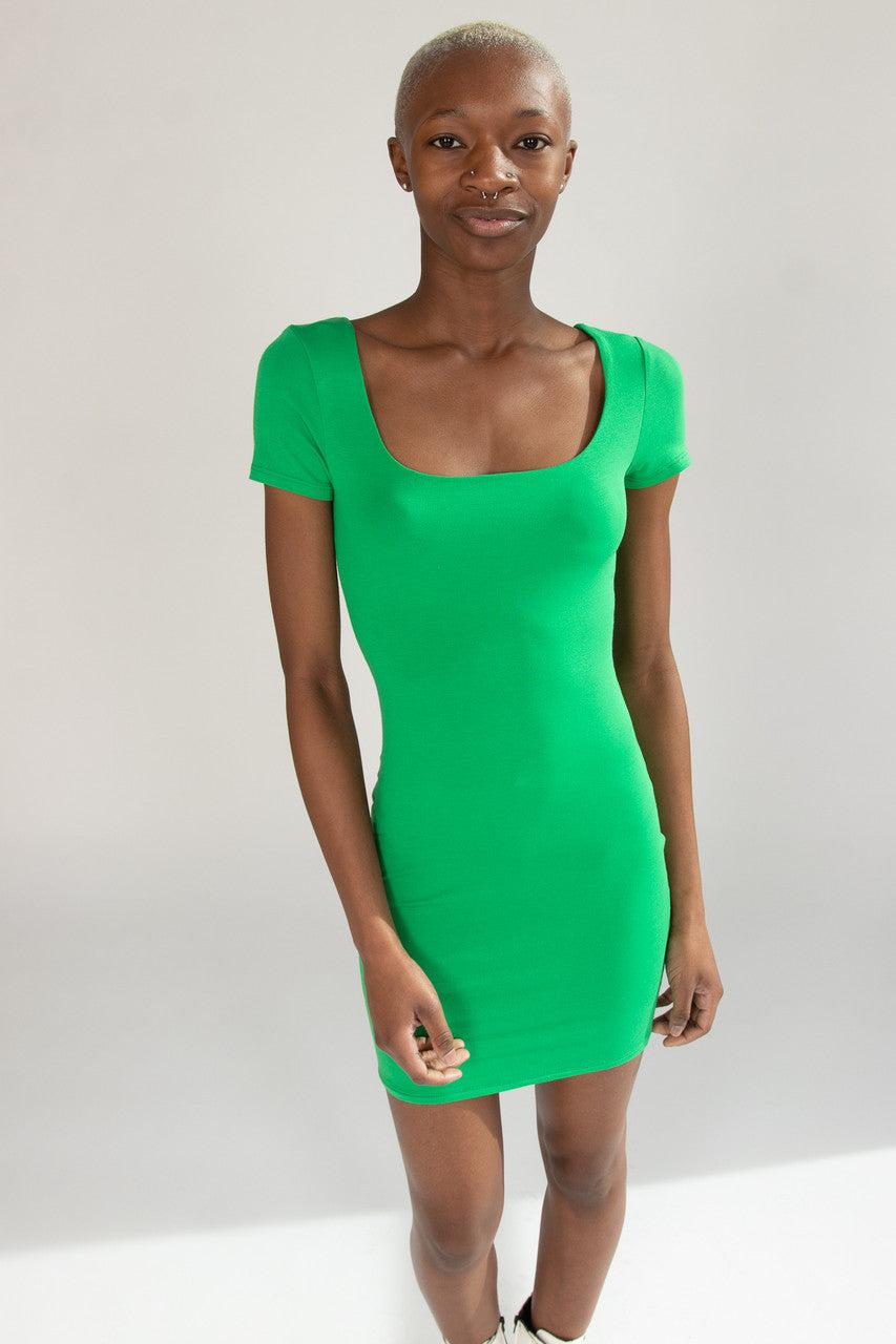 Green Double Layer Mini Dress Product Image